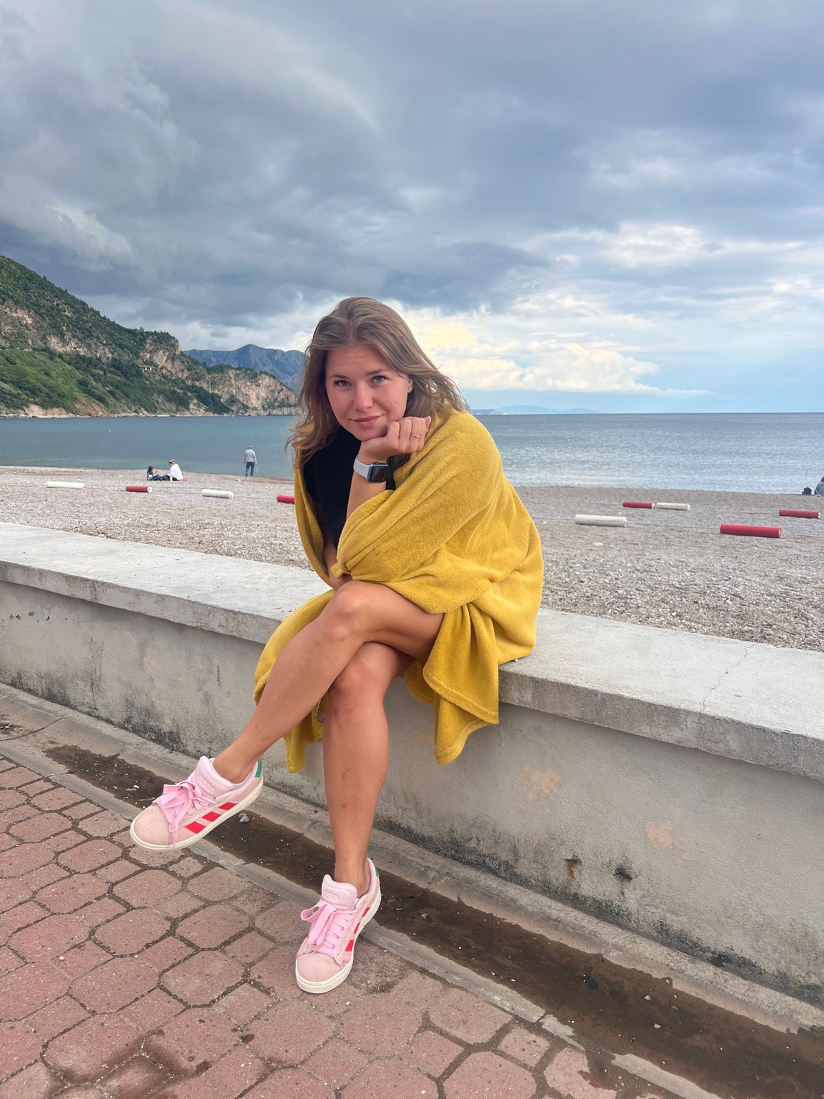 Person enjoys quiet lakeside afternoon in Prijevor, Montenegro