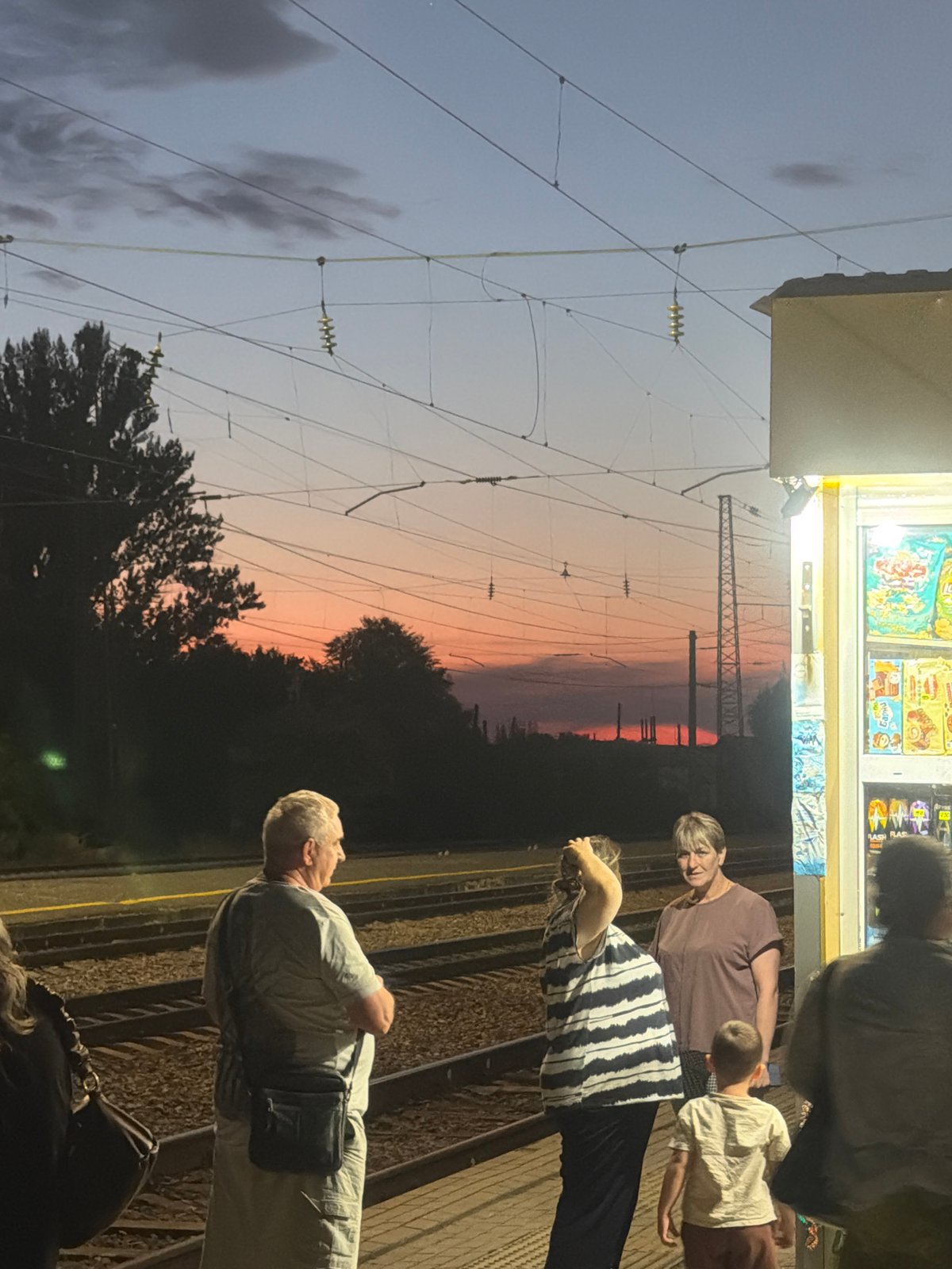 Evening commuter activity documented at Balashov train station