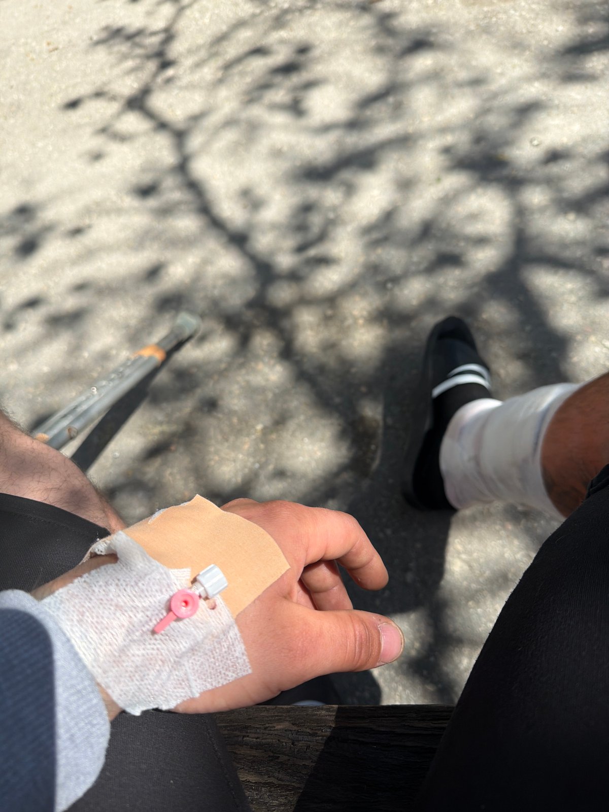 Hand photographed in bright daylight, Varna, Bulgaria