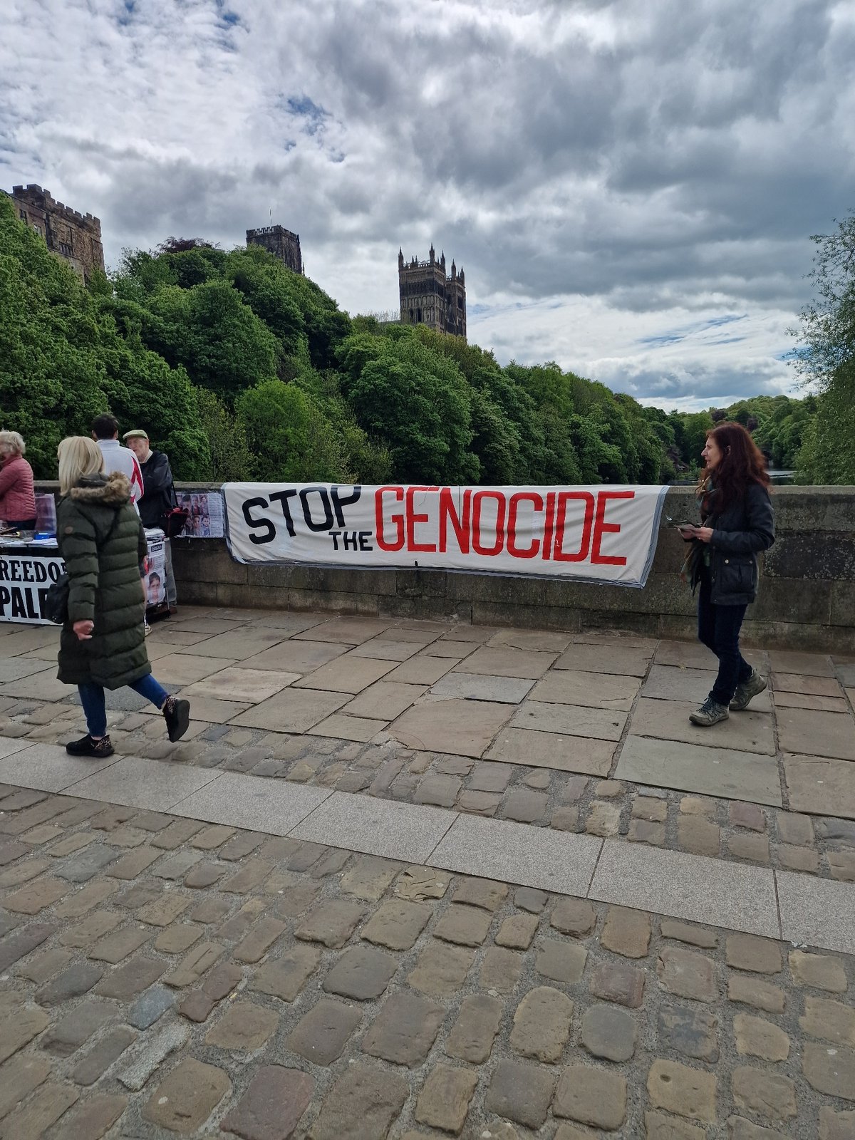 Genocide protest held near Durham Cathedral, UK