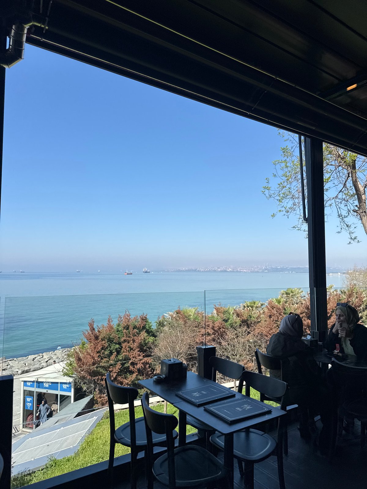 Morning waterfront views captured at Bakırköy shopping and dining area