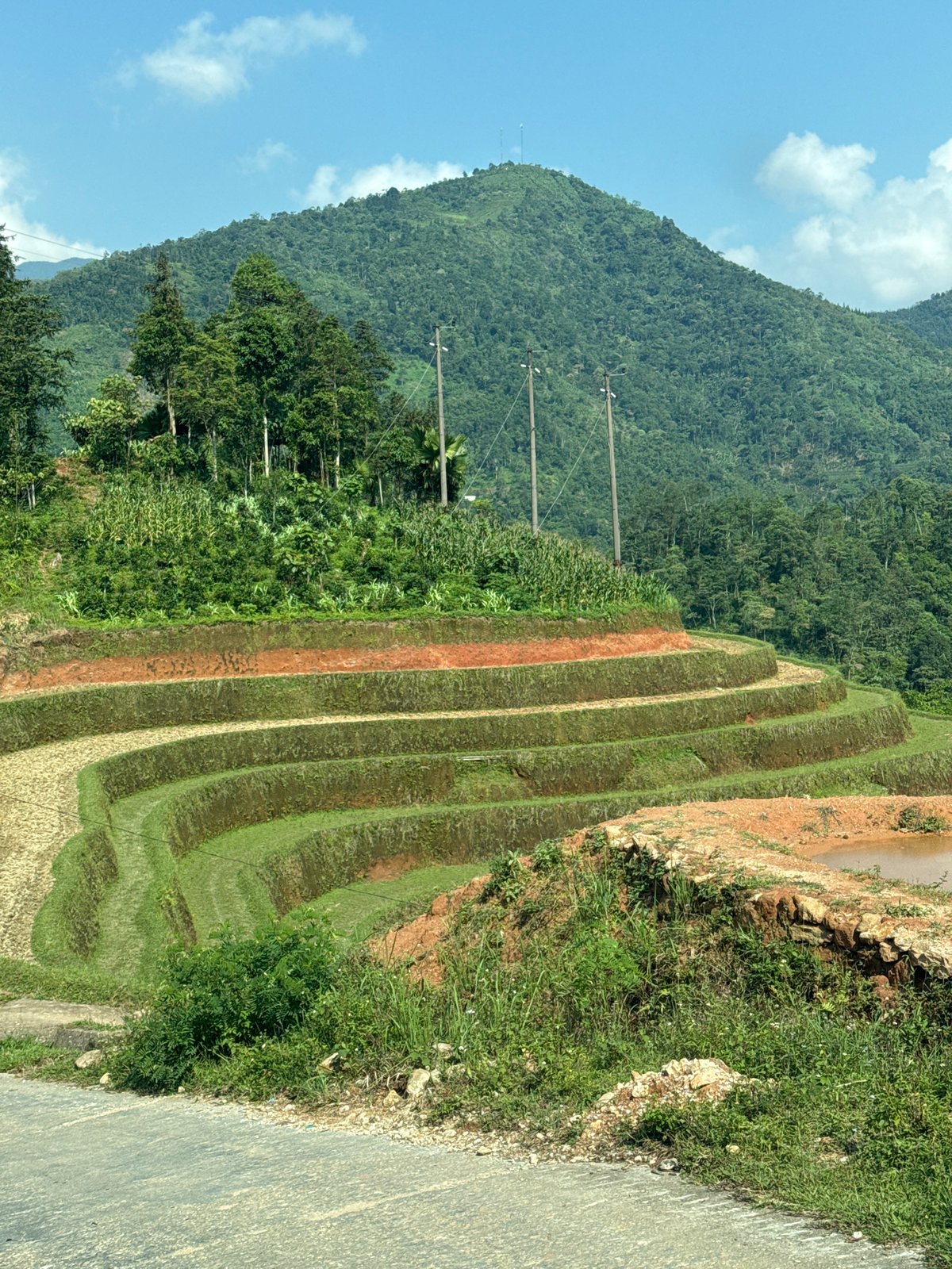 Morning mountain landscapes documented in Vietnamese rural commune