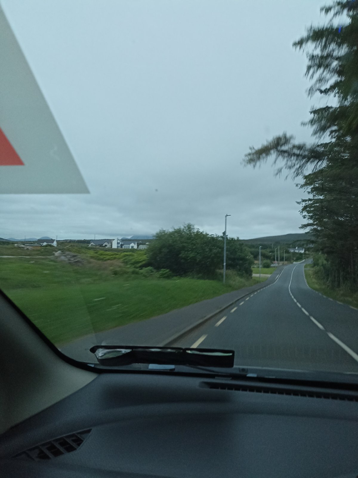 Driving through the rural roads of Bunbeg, Ireland