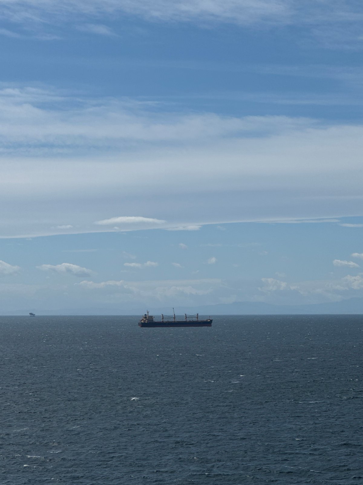 Cargo ship spotted on rough Italian waters