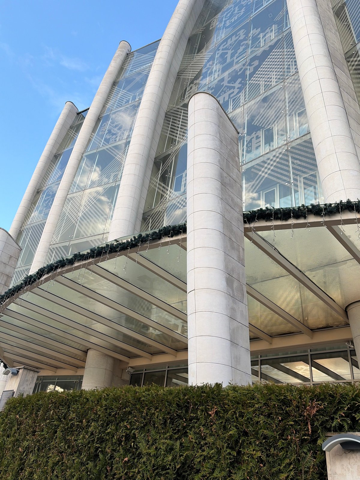 Modern building with geometric design documented in Sofia