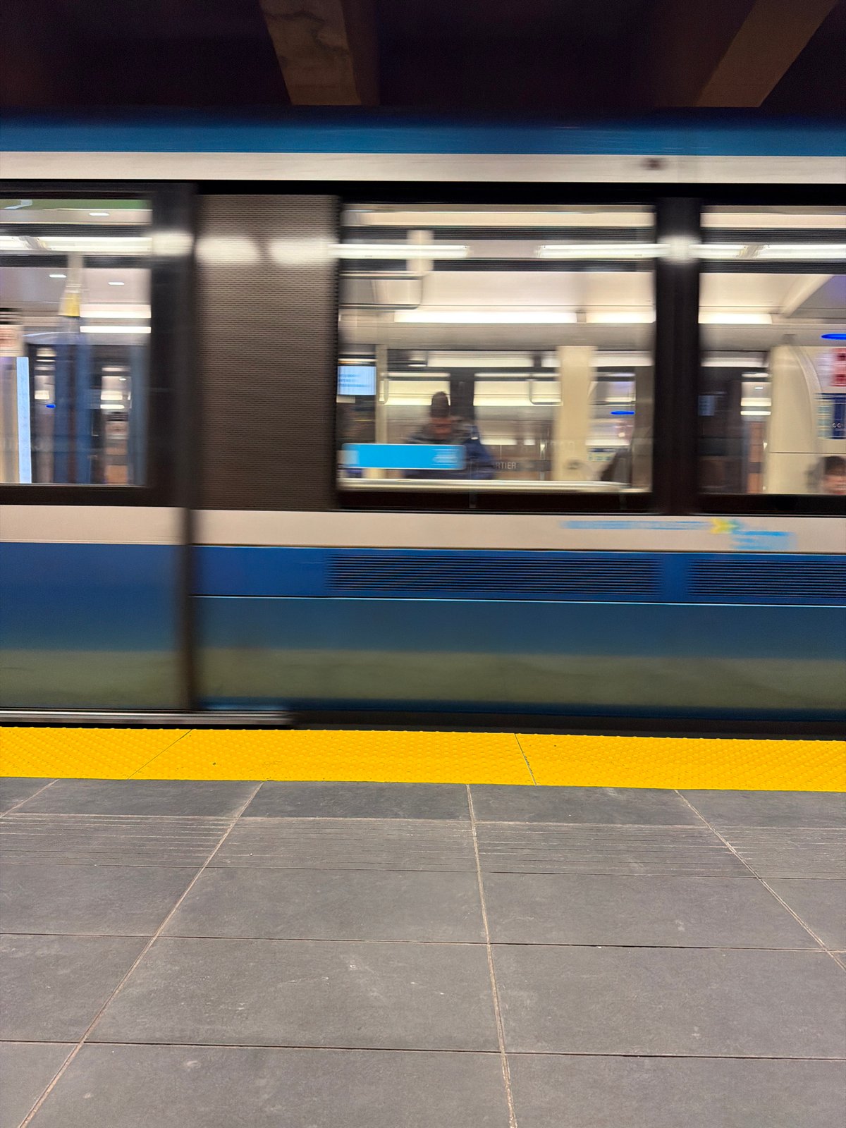 Montreal Metro train spotted at Laval station platform