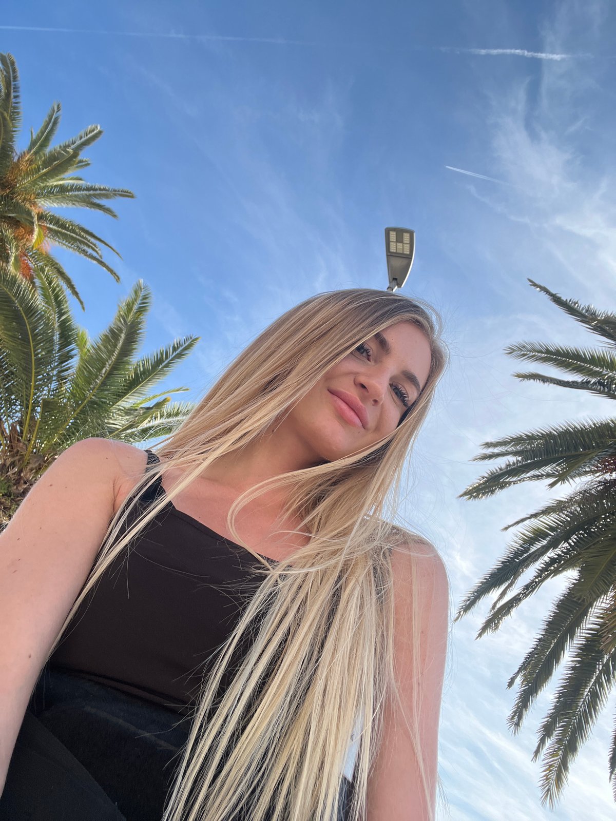 Afternoon stroll documented along Tivat's palm-lined Adriatic waterfront