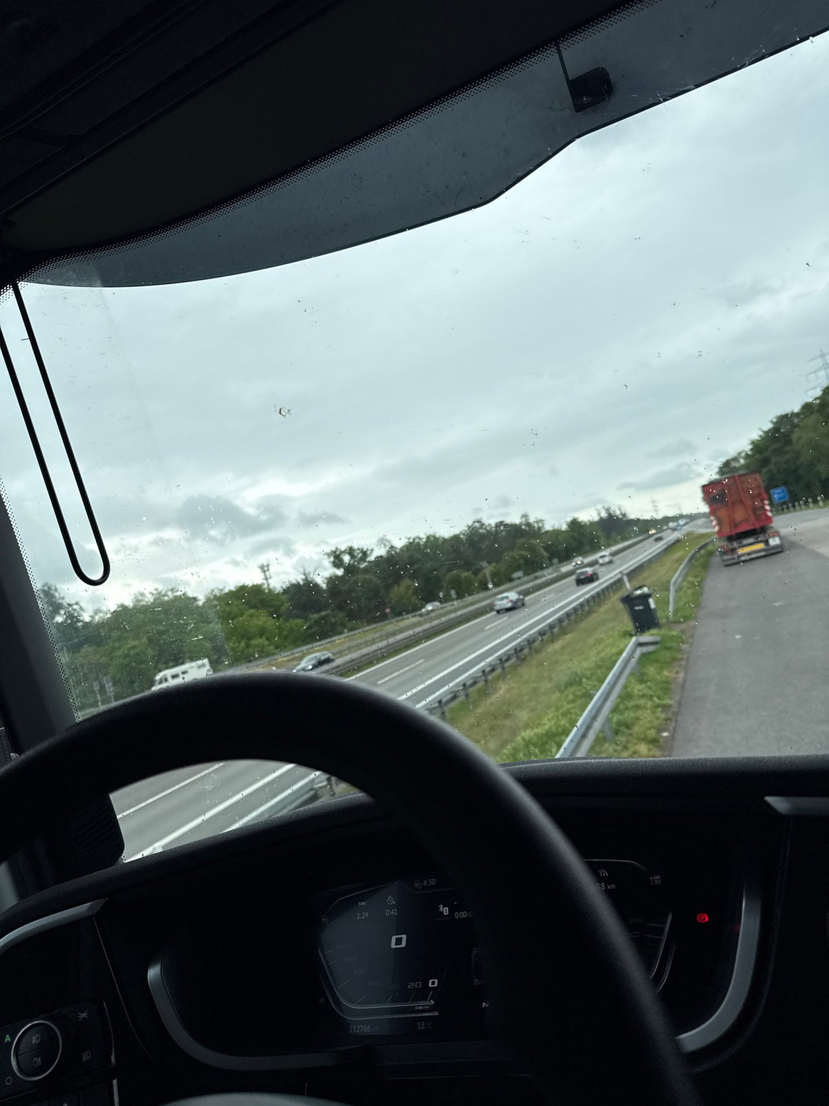Highway traffic observed from vehicle in Sandhausen, Germany