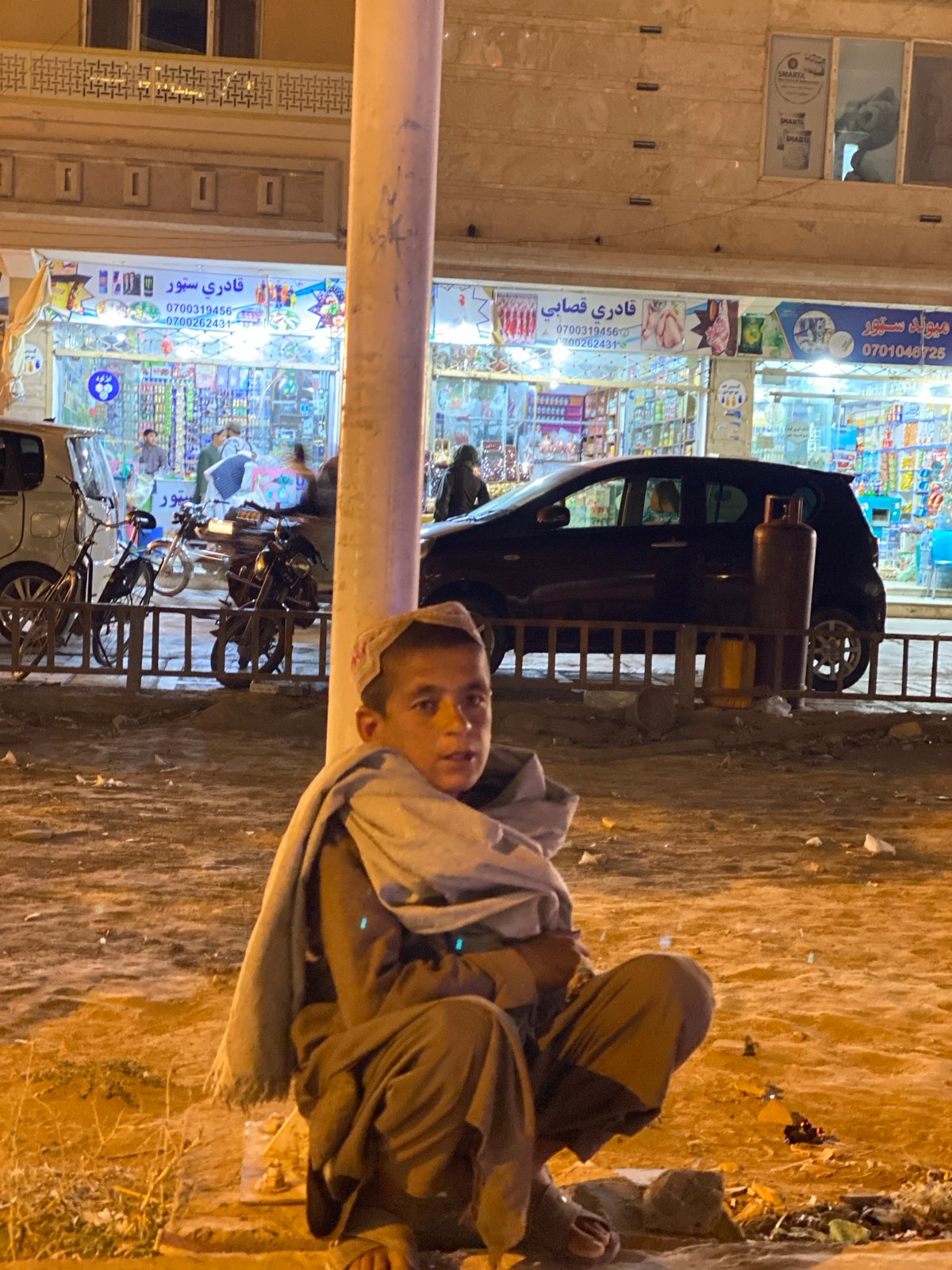 Nighttime street scenes in Kandahar, Afghanistan
