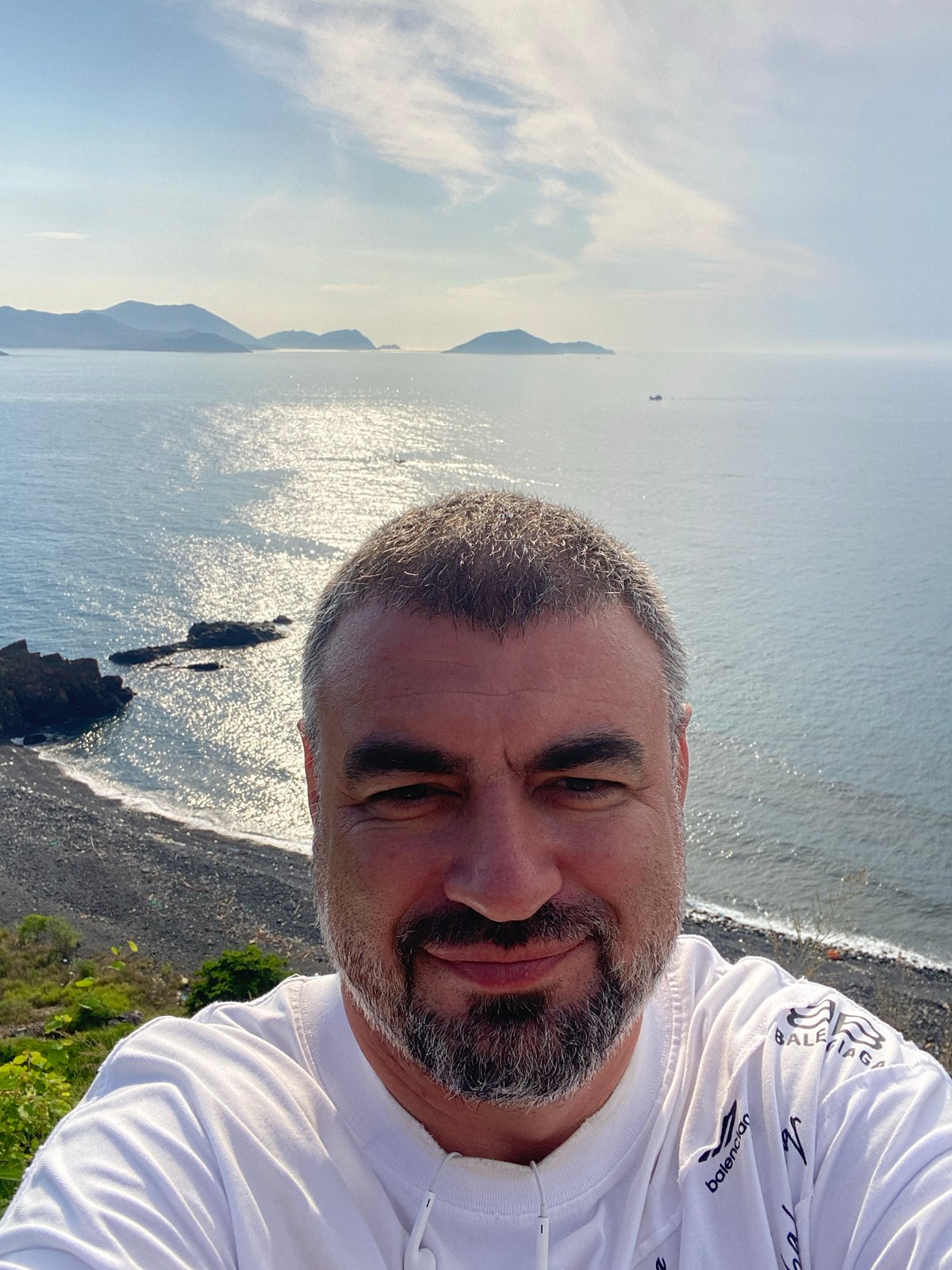 Selfie stop at a coastal overlook in Vietnam's Nam Heritage Area