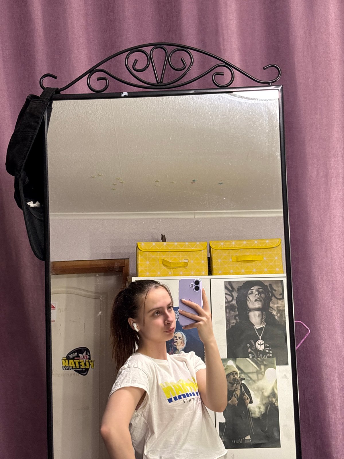 Young woman documents daily routine in Russian bedroom