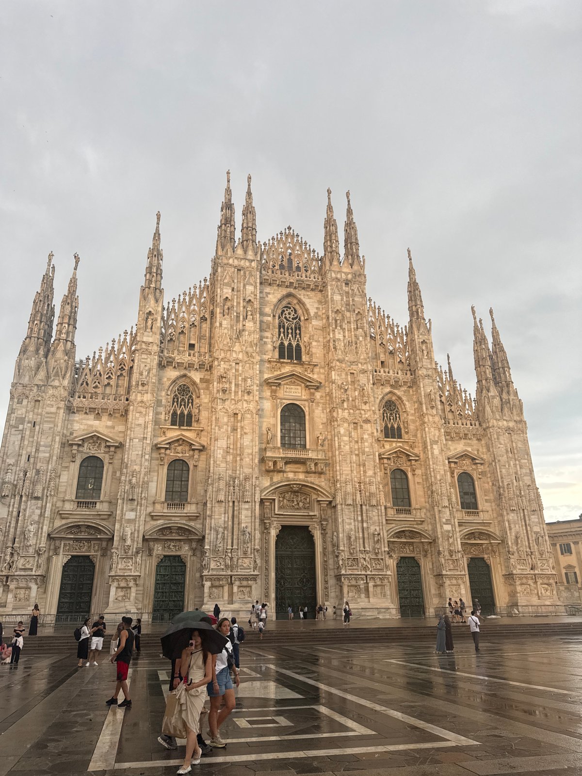 Around the Duomo on a rainy Milan evening