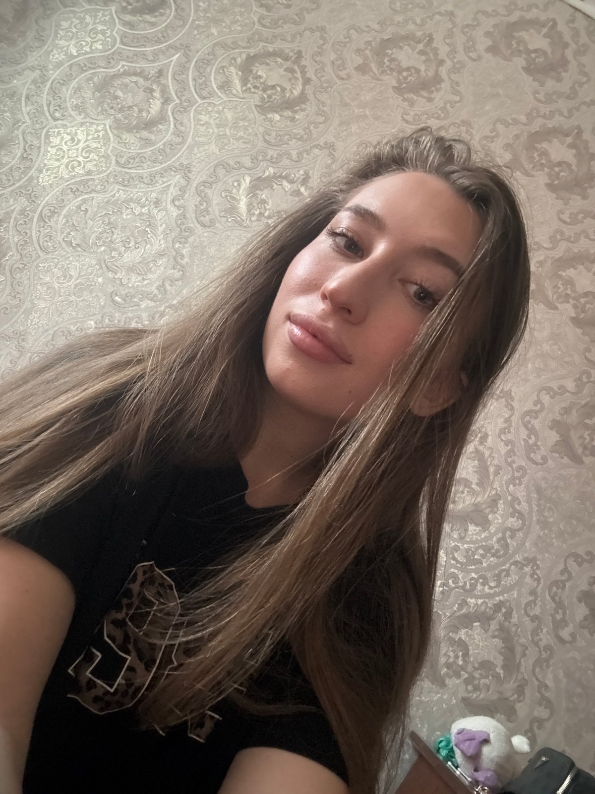 Woman photographed indoors in Pokotylivka, Ukraine