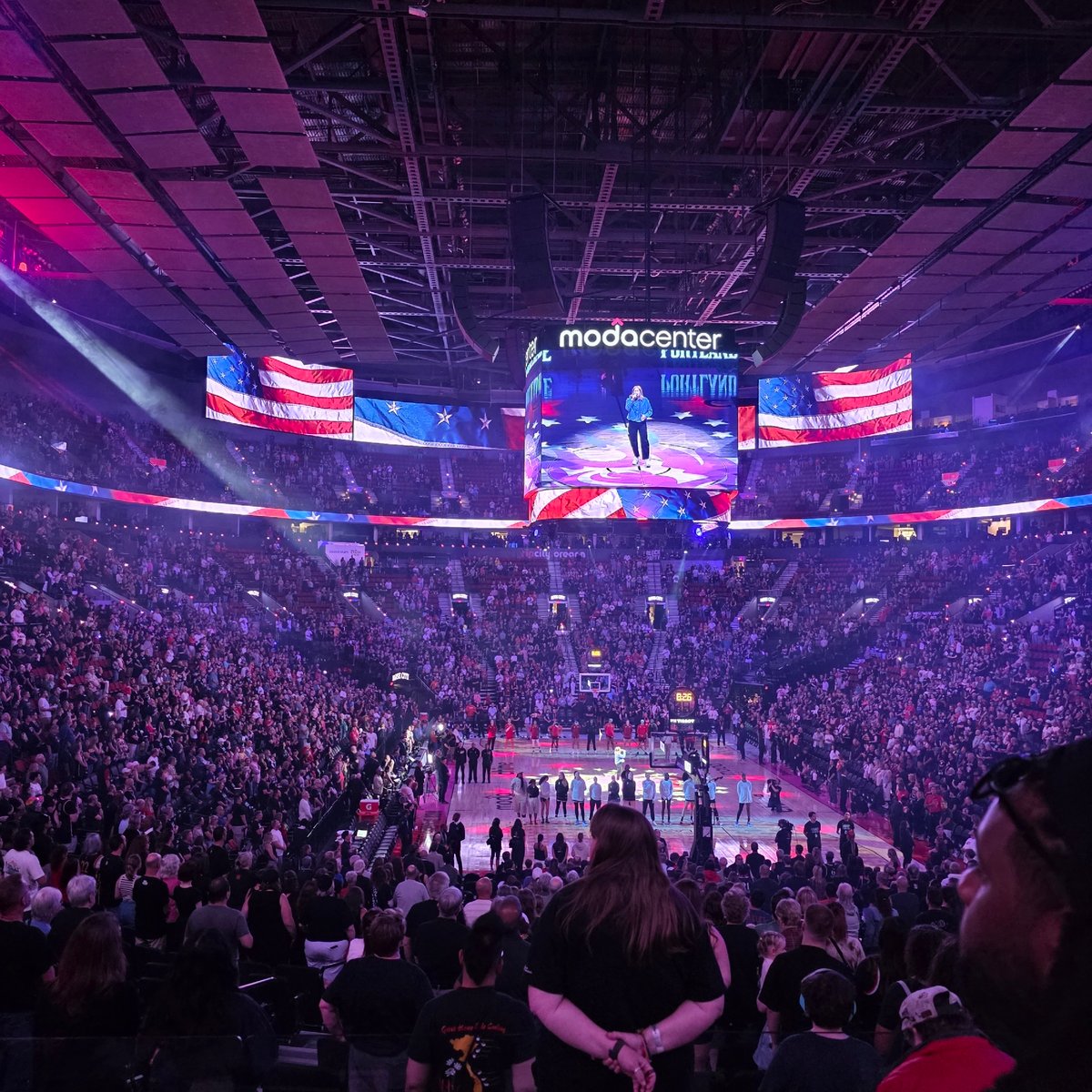 Live concert at Portland's Moda Center, full house