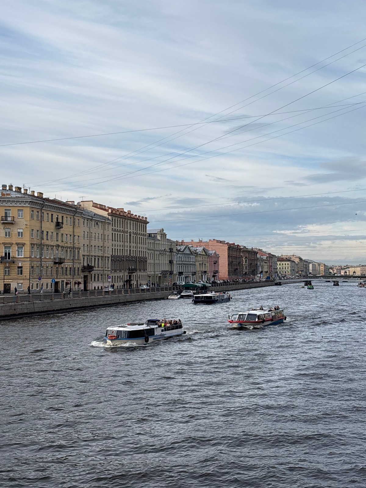 Afternoon scenes documented across Saint Petersburg under overcast skies