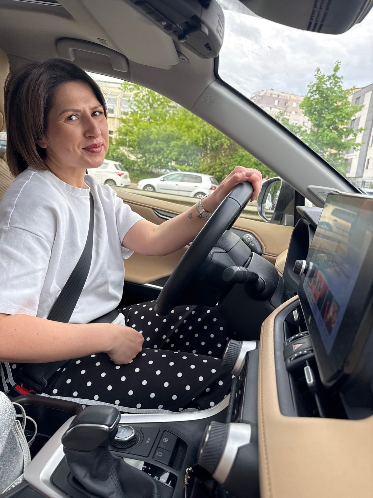 Woman observed in stationary car in Sofia, Bulgaria