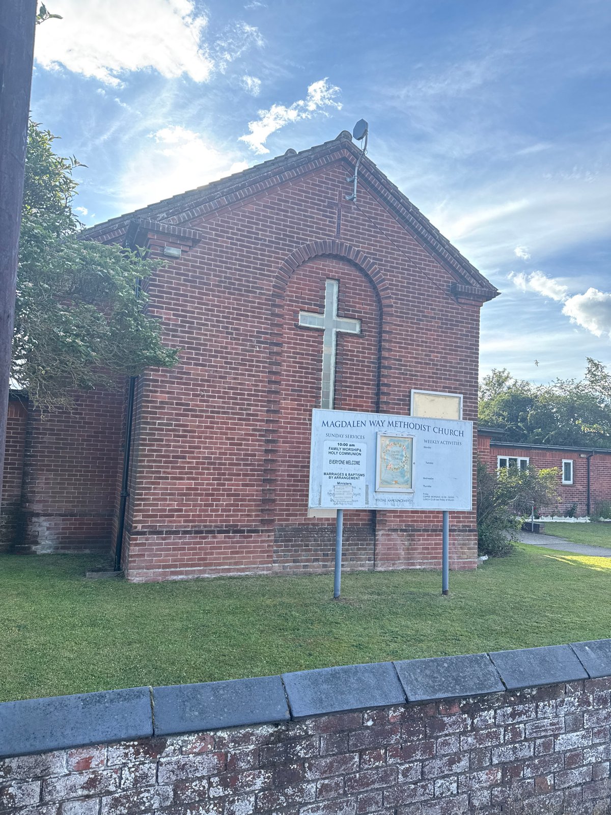 Methodist church exterior documented in Great Yarmouth sunshine
