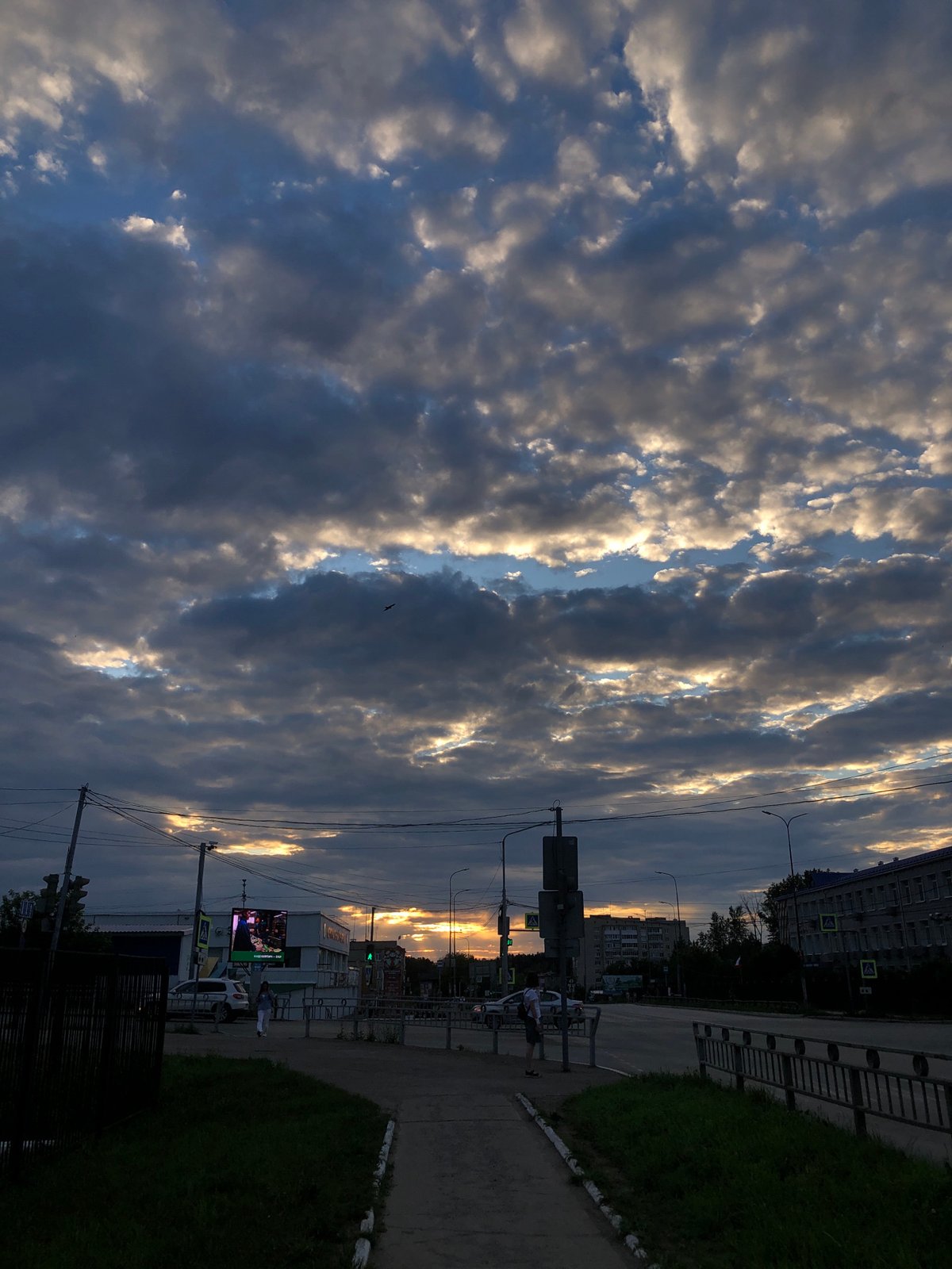 Dramatic sunset skies over Chaikovsky, with selfies to match