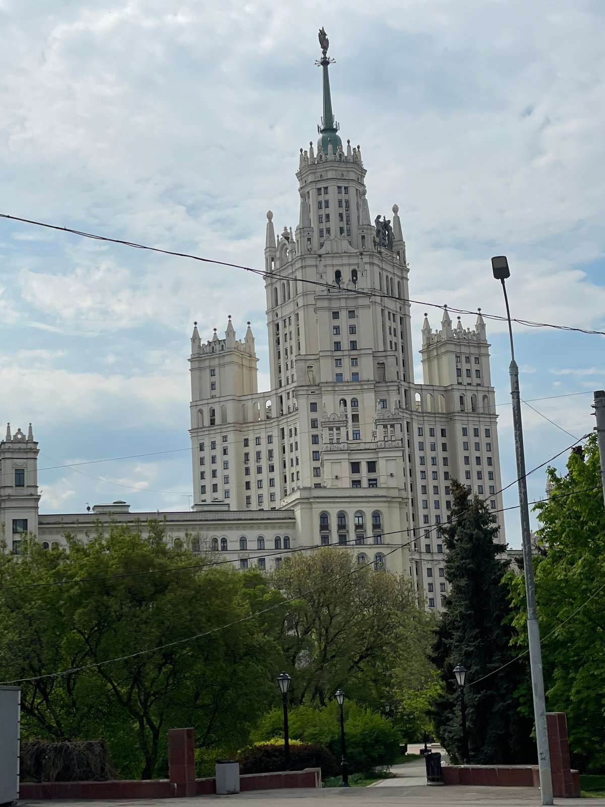 Morning scenes captured around Moscow's Stalinist architecture district