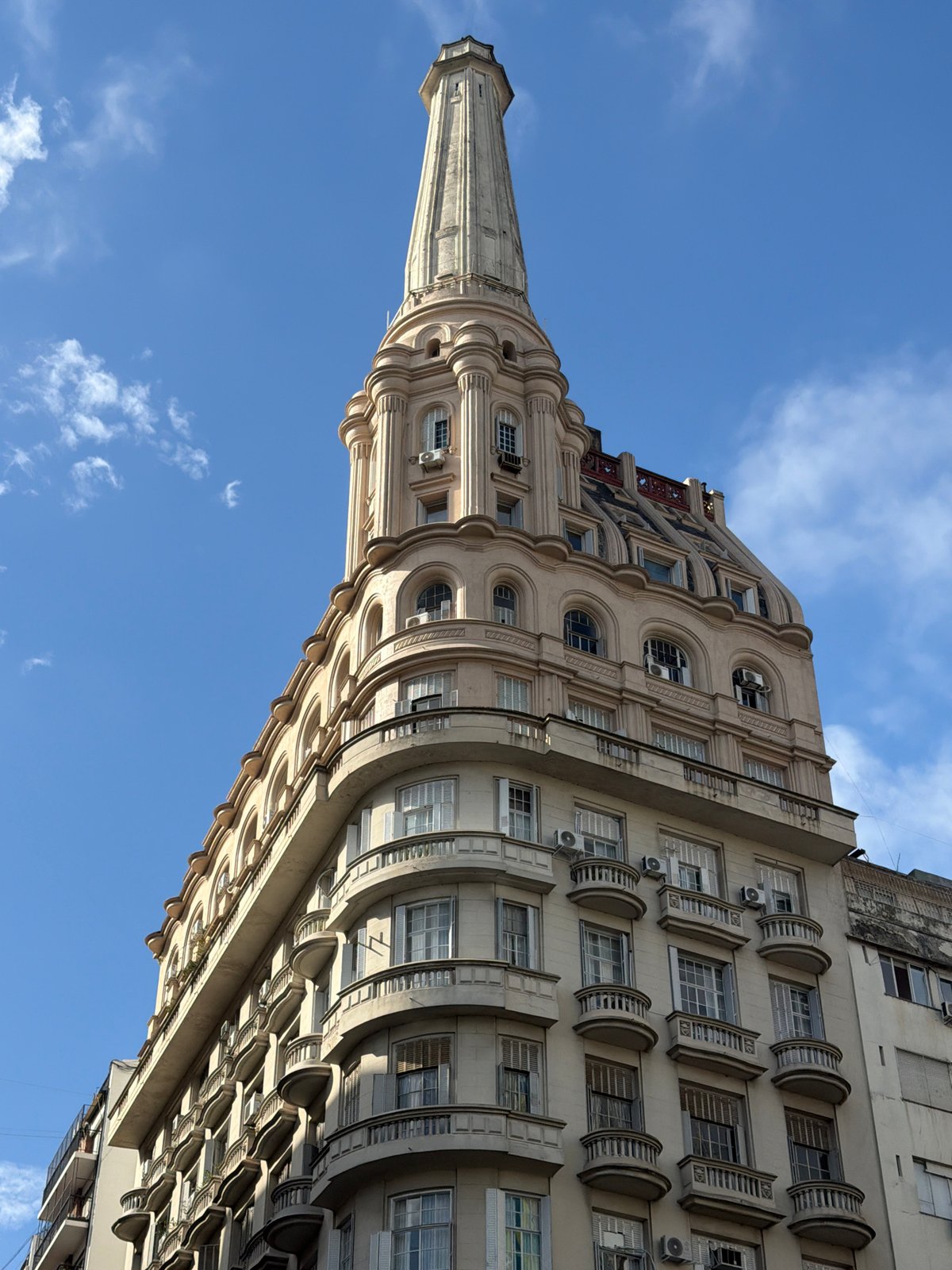 Kavanagh Building photographed from street level in Buenos Aires