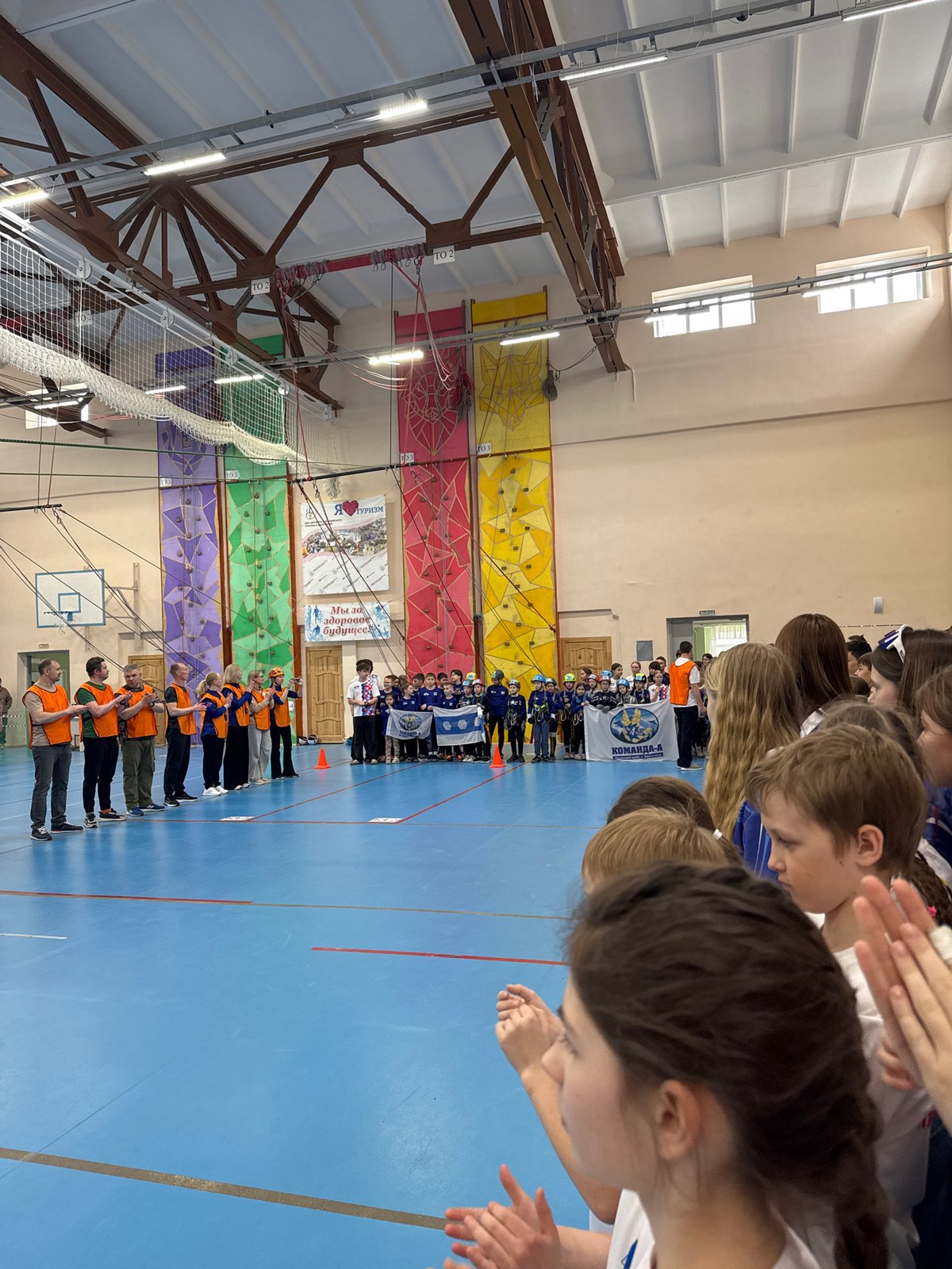 Indoor facilities documented in Berezniki: gymnasium and cafeteria scenes