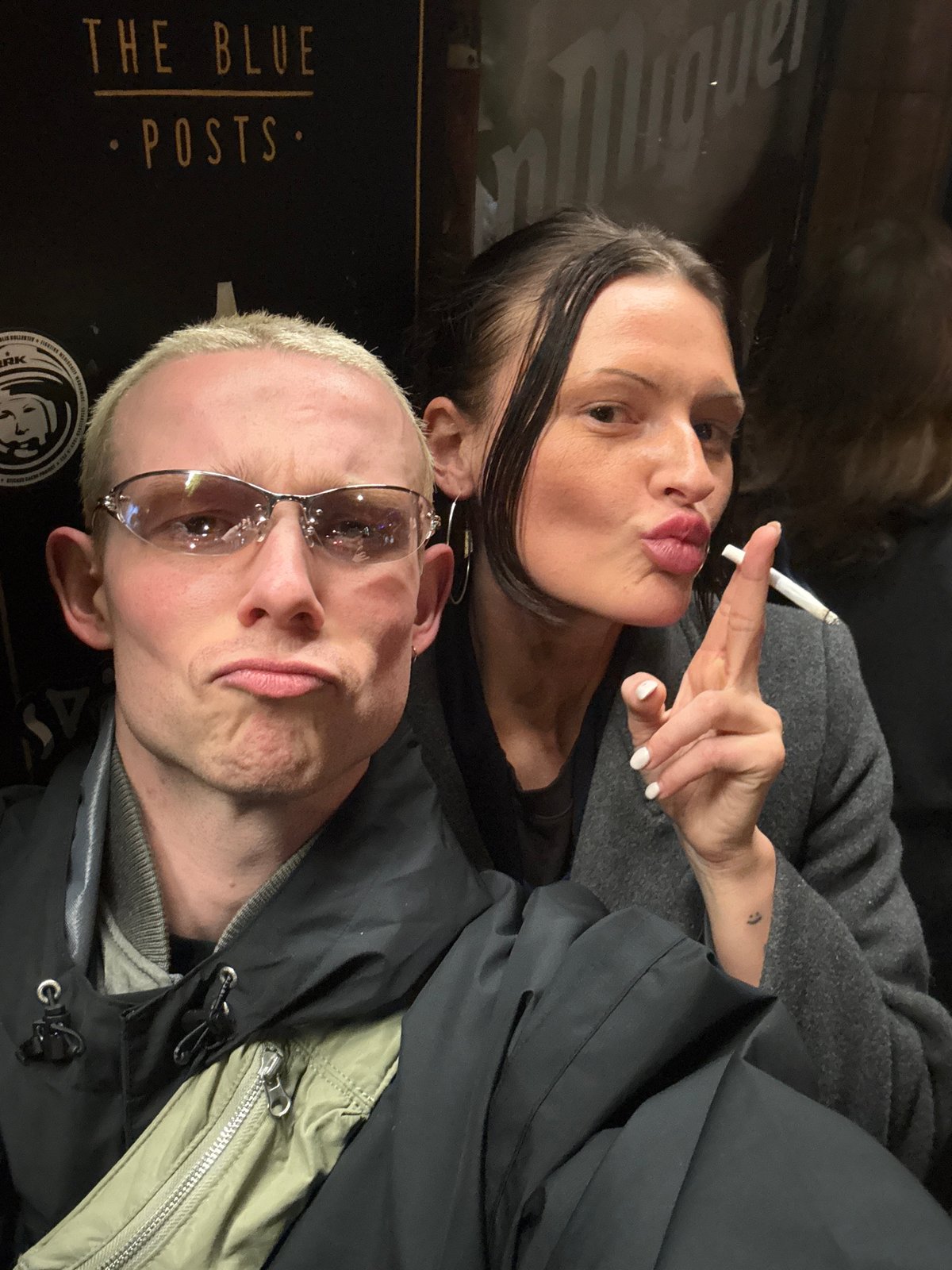 Indoor selfie captured of man and woman in London