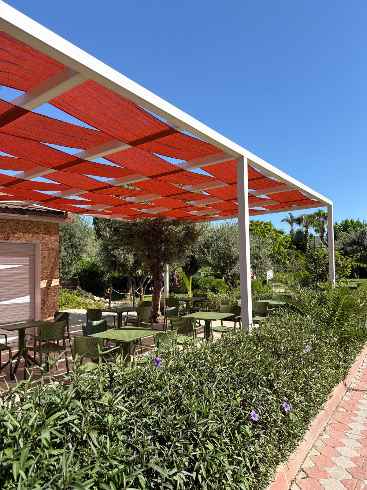 Morning at a Kemer beach resort, grounds and dining included