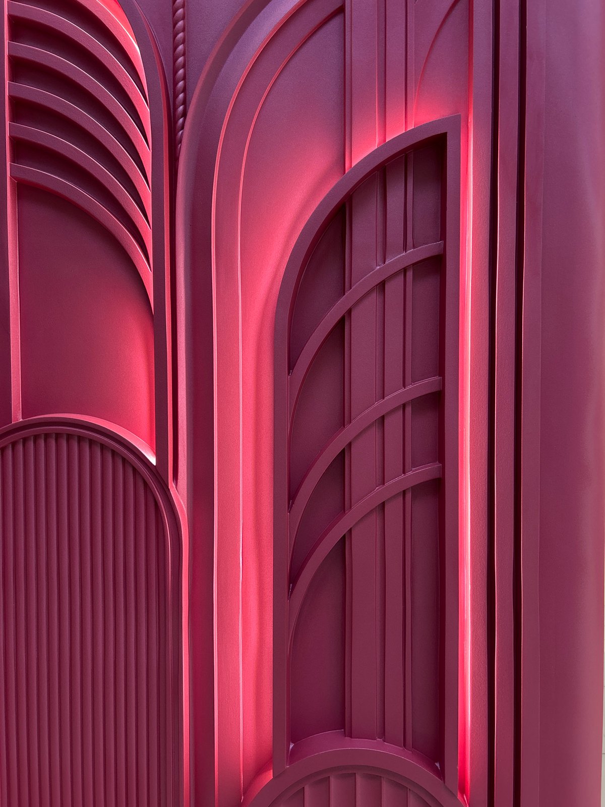 Interior design showroom documented through multiple decorative displays