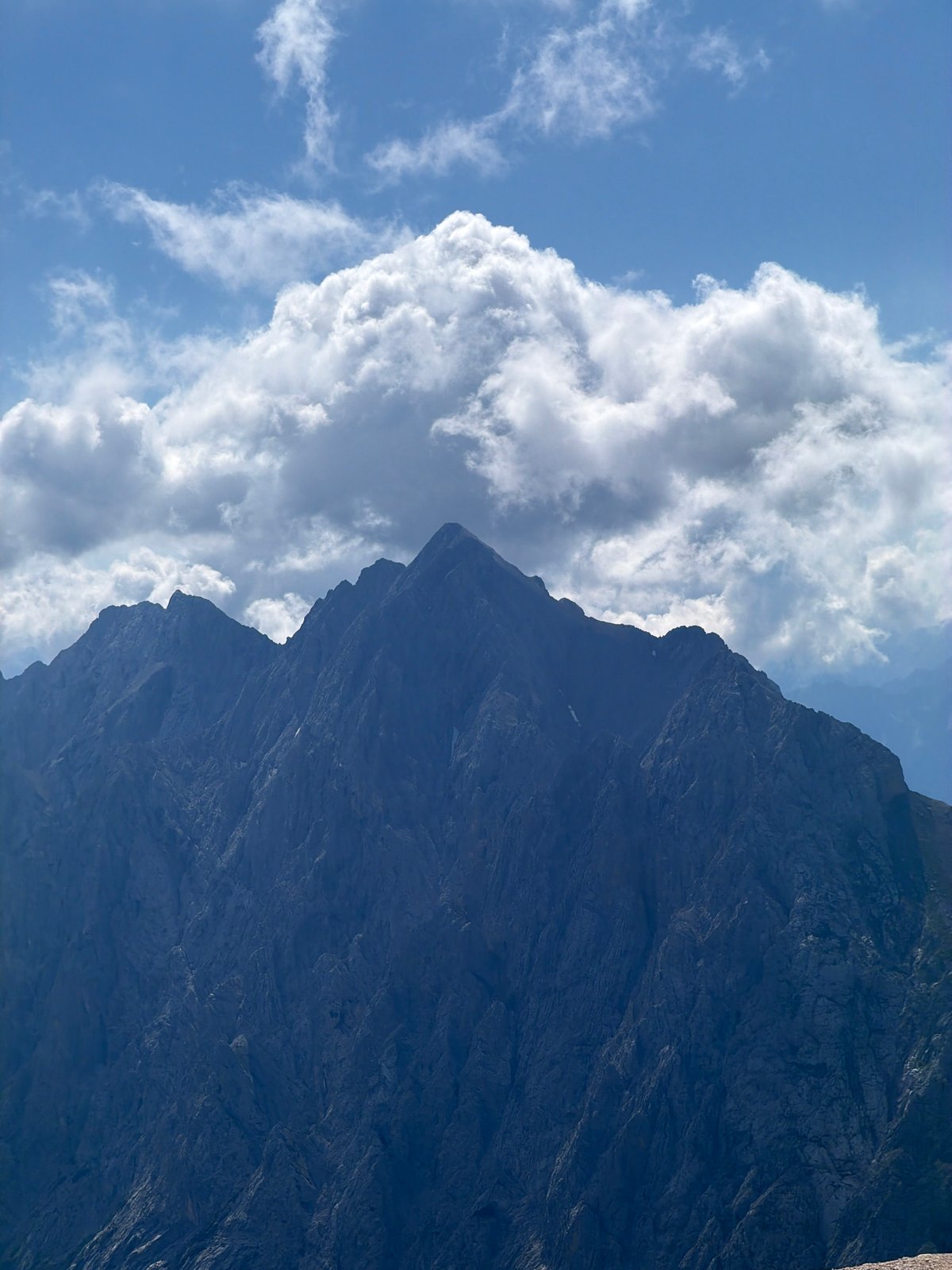 Rocky alpine peaks along the Austria-Germany border
