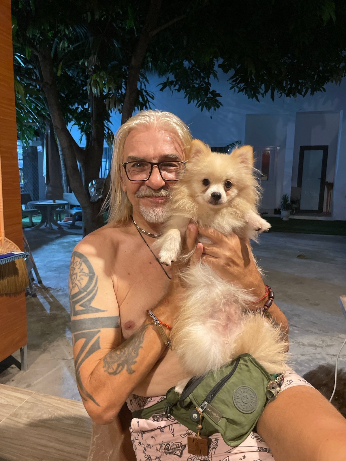 Tattooed man with dogs spotted in Phan Thiet Ward