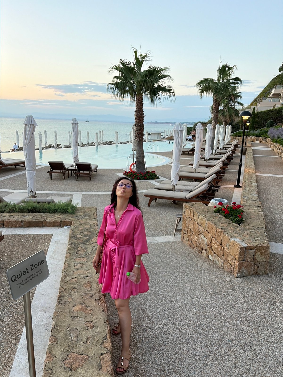 Poolside and beach moments at a Kassandra resort