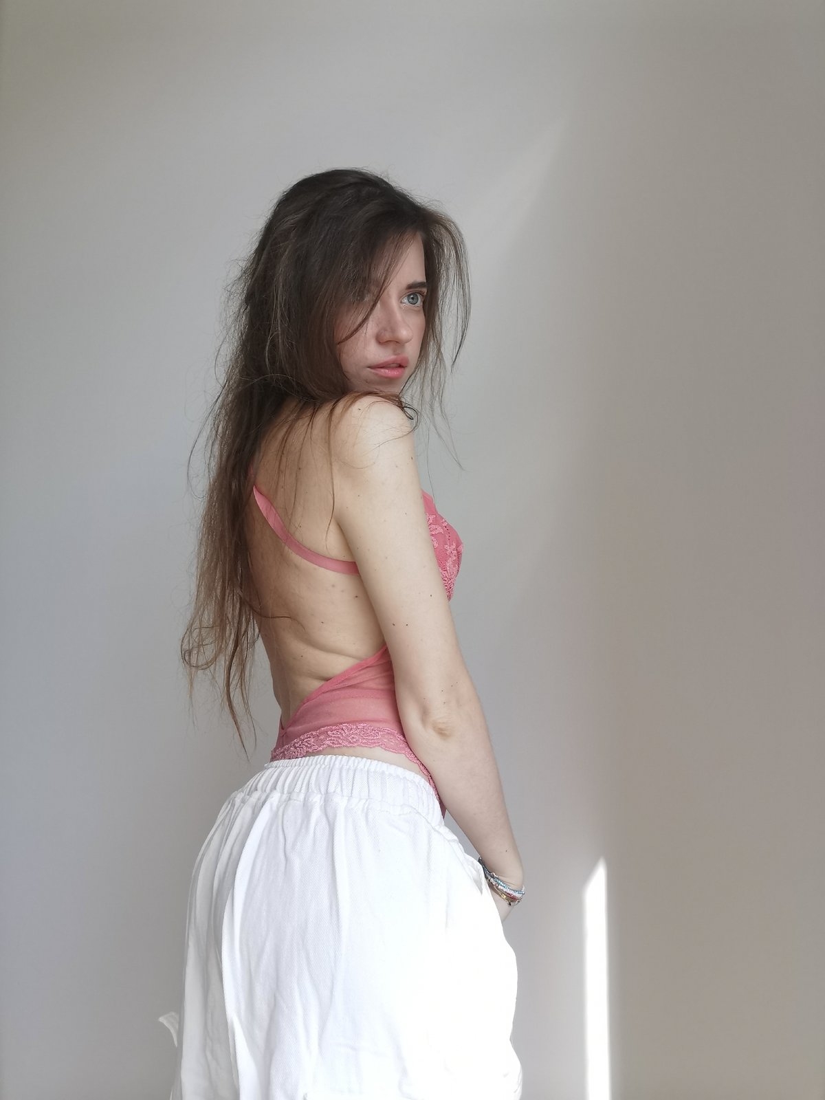 Woman's morning routine captured across Moscow locations