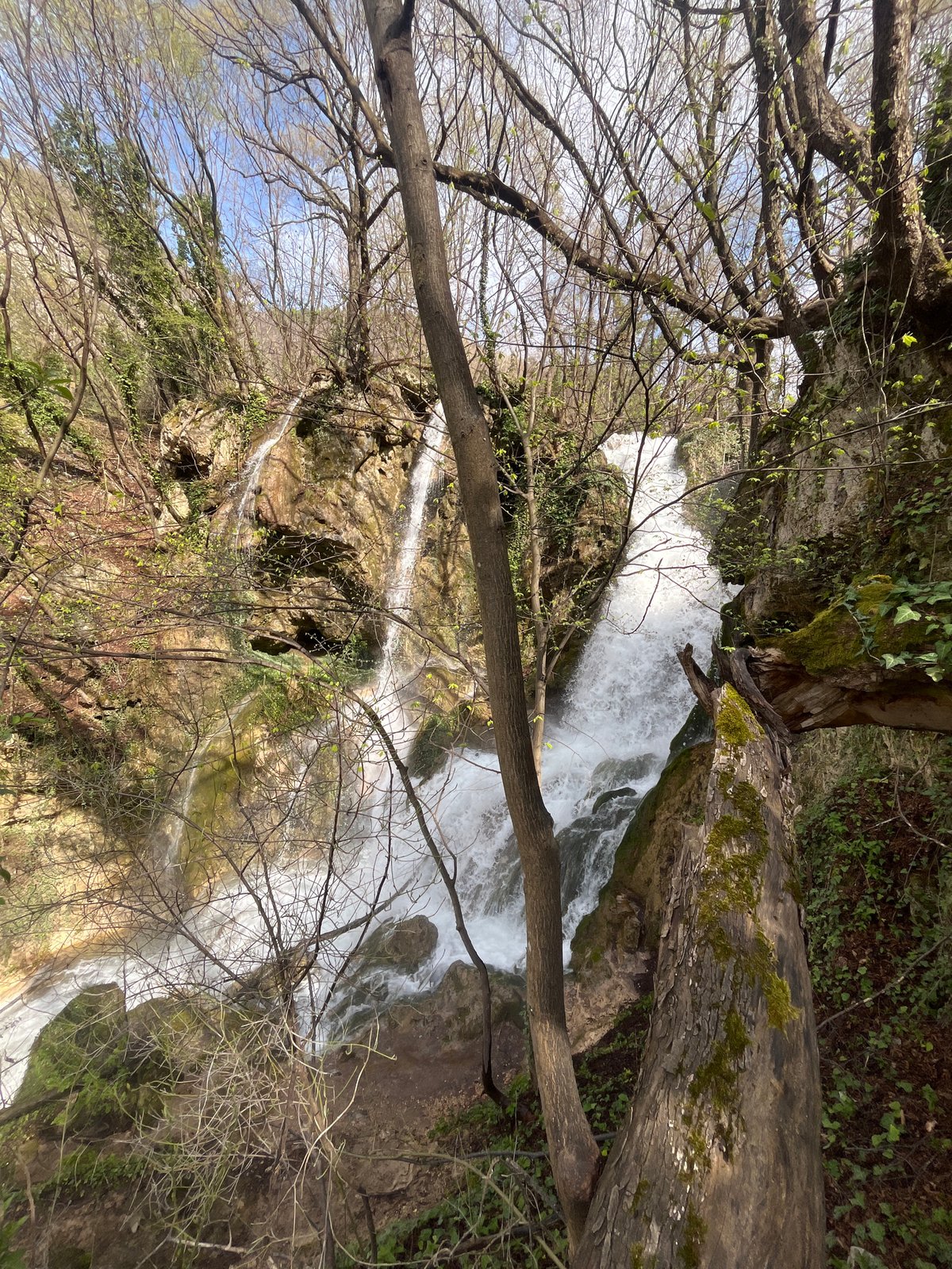 Waterfall and deteriorating footbridge documented near Bachkovo, Bulgaria