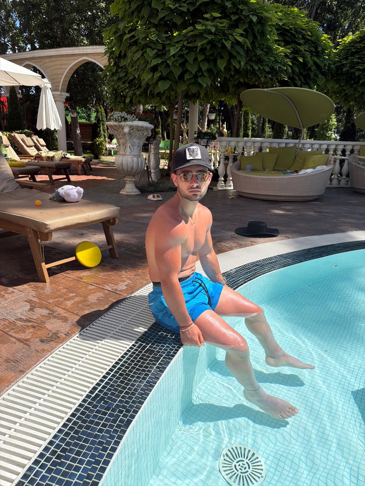 Relaxing poolside at a Nesebar hotel on a summer afternoon