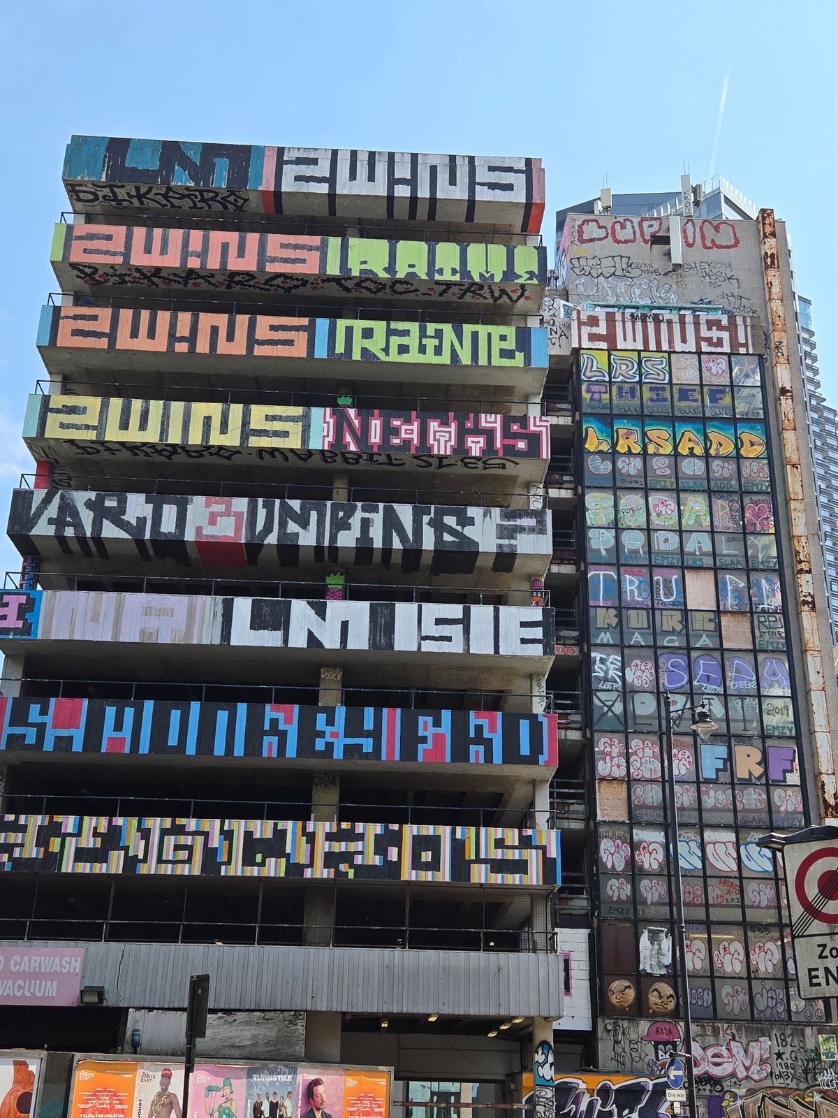 Street art documentation at Seven Sisters Car Park, London