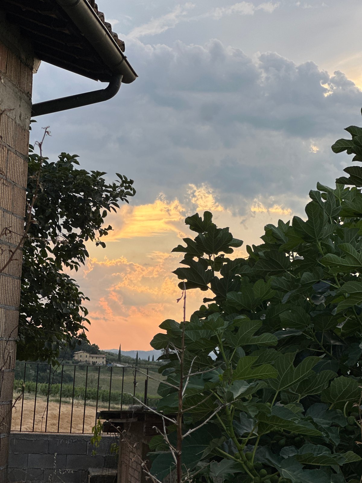 Summer evening at a rural stone house in Cannara, Umbria