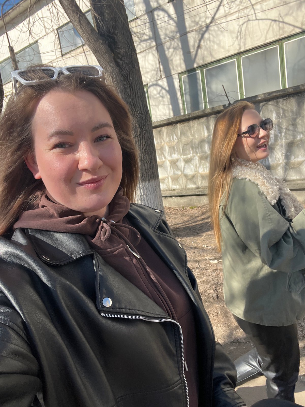 Women with baby stroller spotted on sunny morning in Chaikovsky