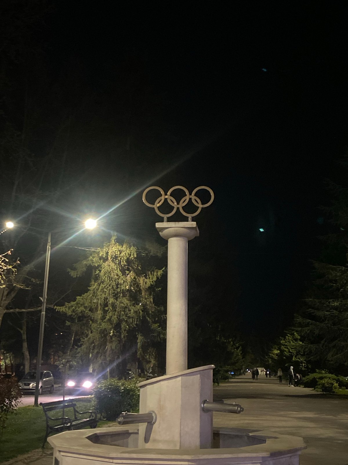 Monument with Olympic rings symbol spotted in Subotica, Serbia