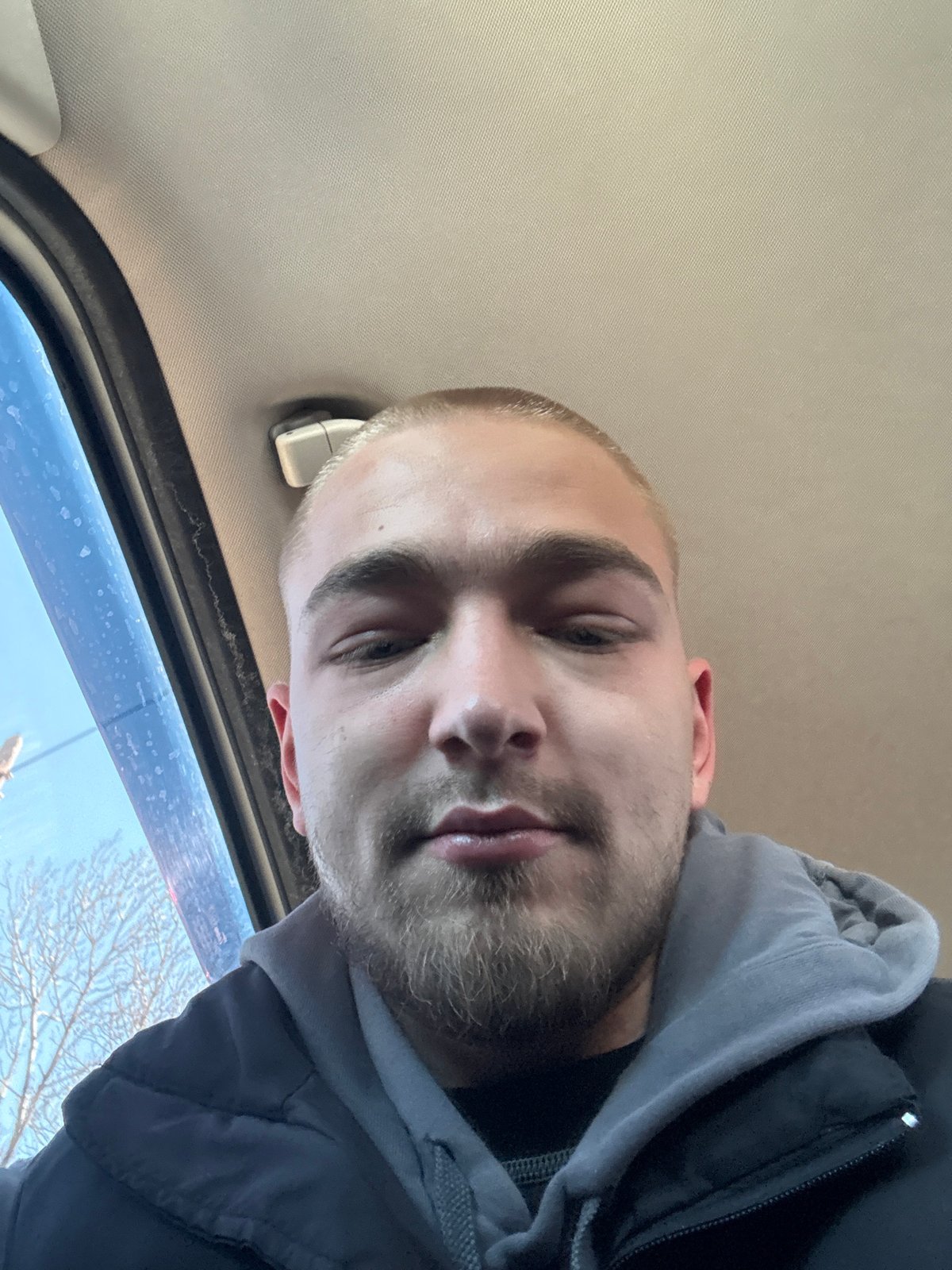 Man photographed in vehicle interior in Sofia, Bulgaria