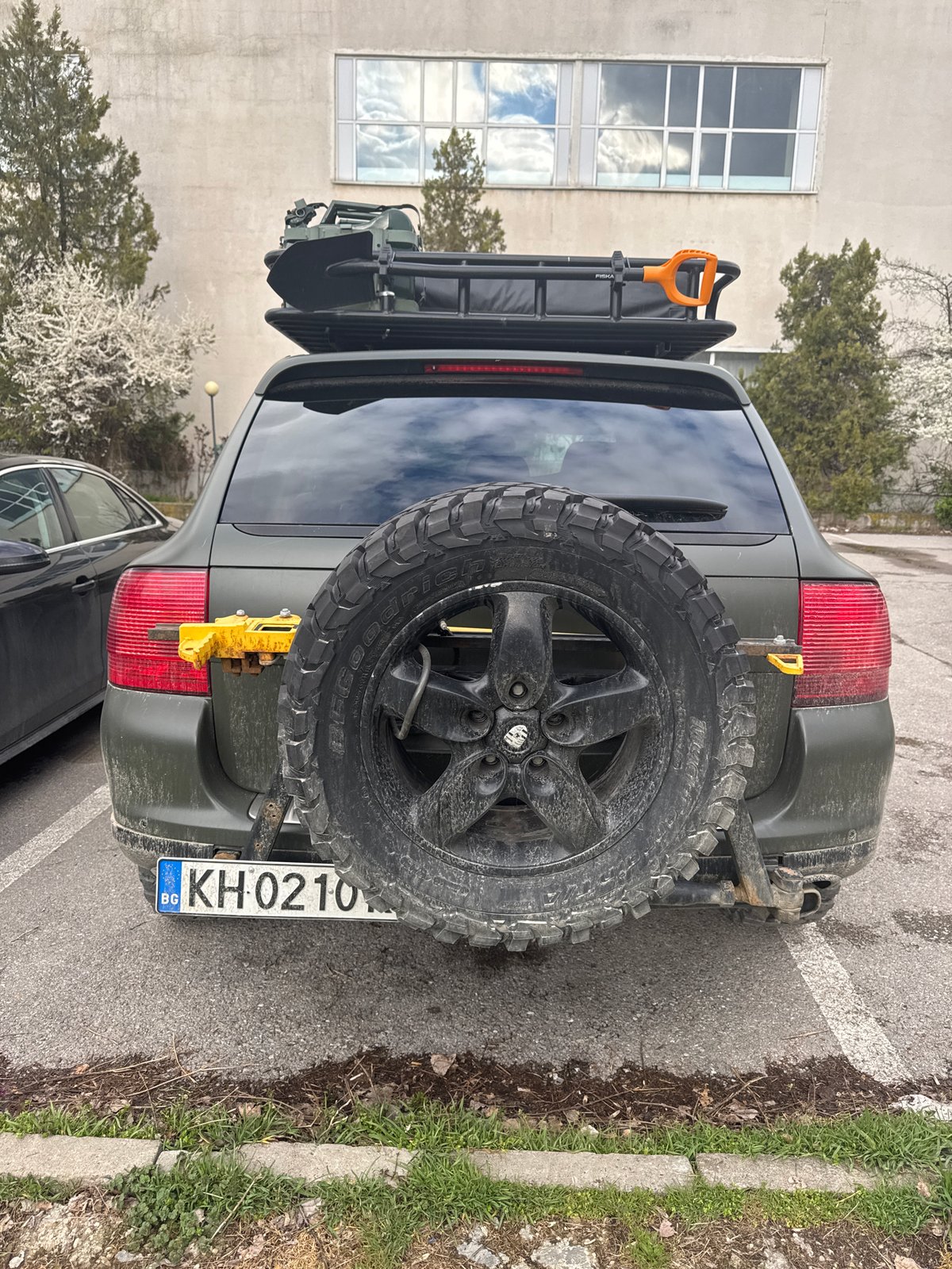 Modified Porsche Cayenne with camping gear spotted in Sofia
