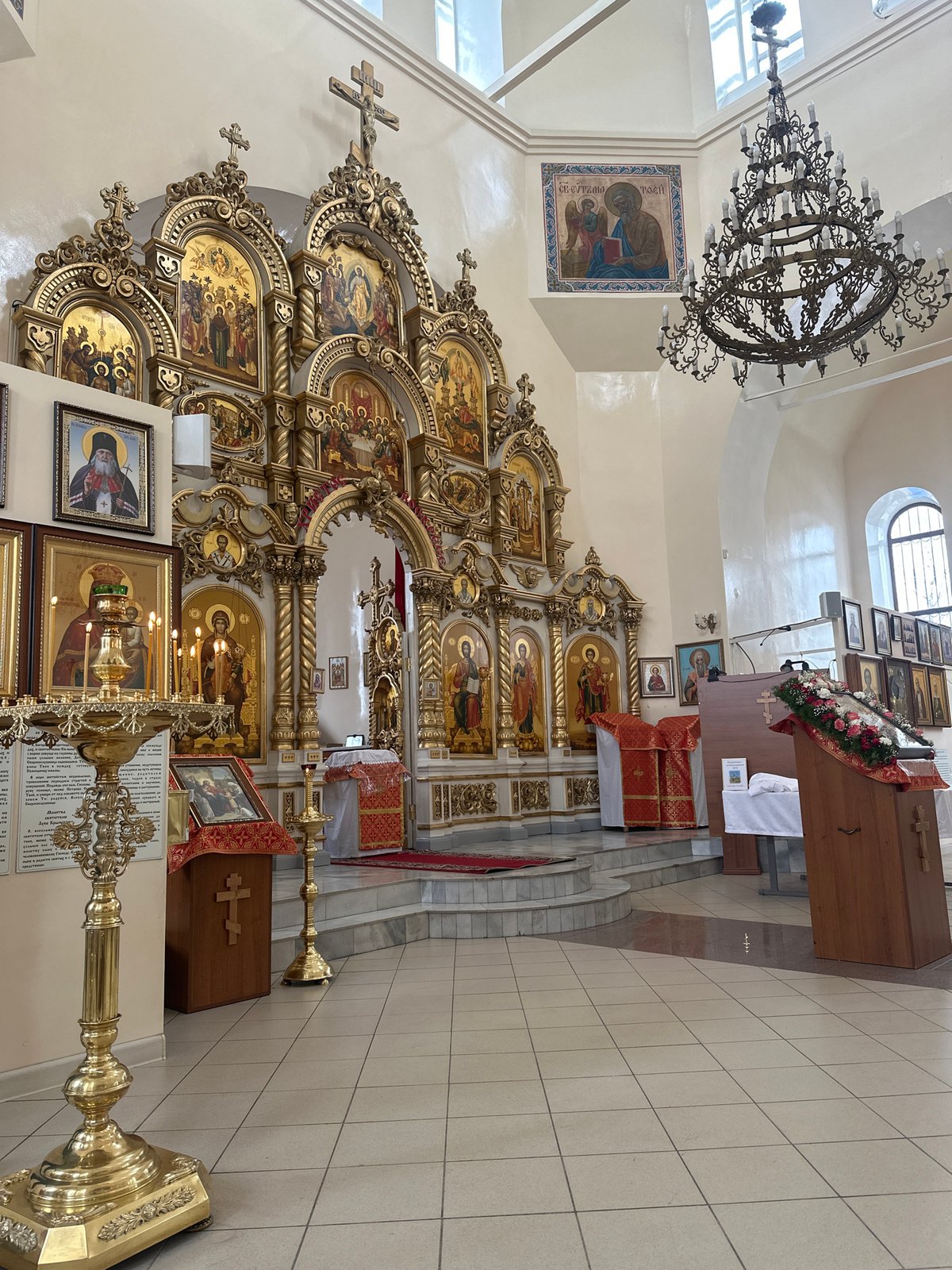 Orthodox church interior with ornate iconostasis documented in Votkinsk