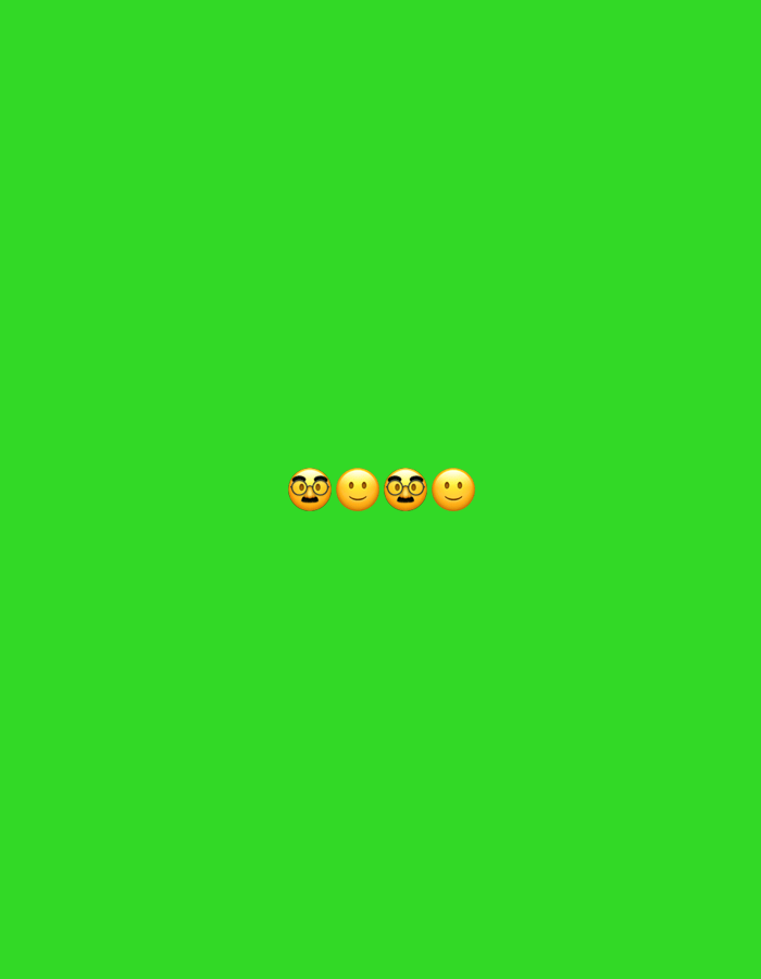 Emoji graphic on green background, Zaporizhzhia