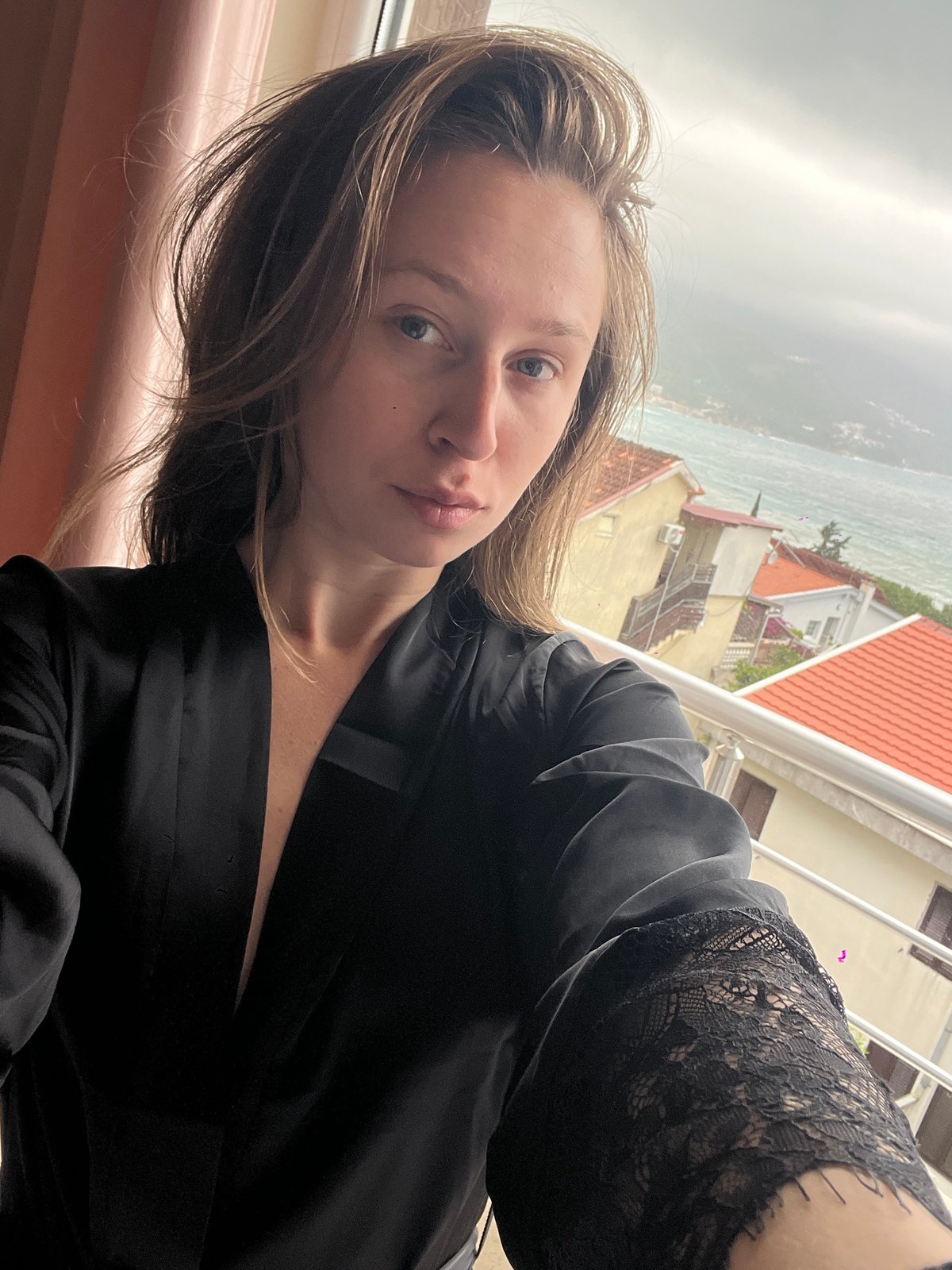 Morning moments captured on Bečići balcony overlooking Adriatic coast