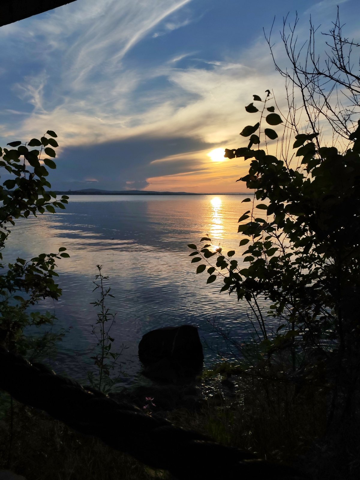 Evening sunset documented across Burgas Sea Garden, Bulgaria