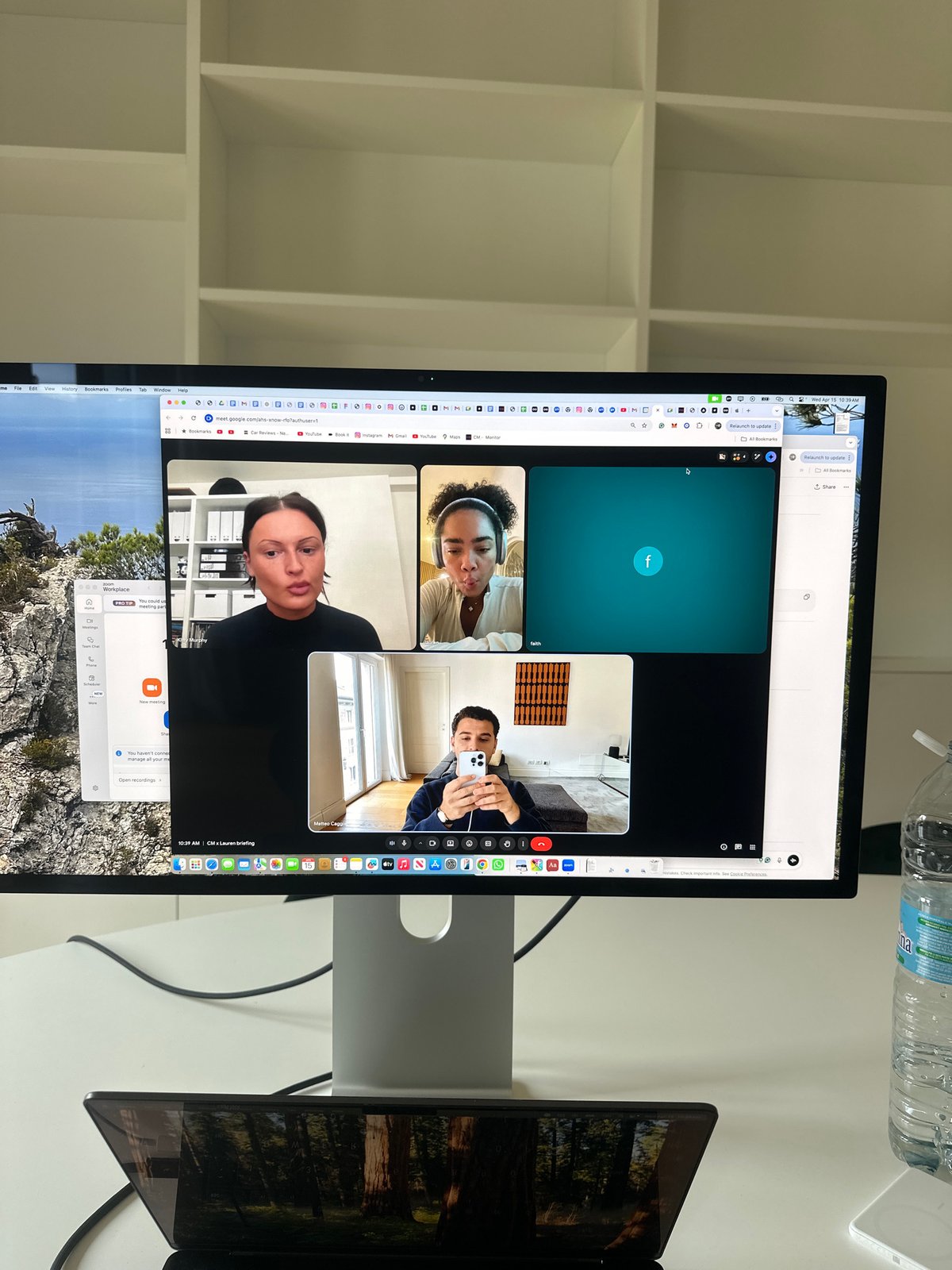 Multi-participant video conference held in Milan morning hours