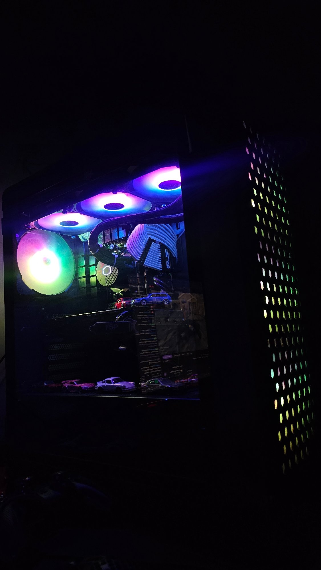 RGB-lit PC components documented in Varna, Bulgaria