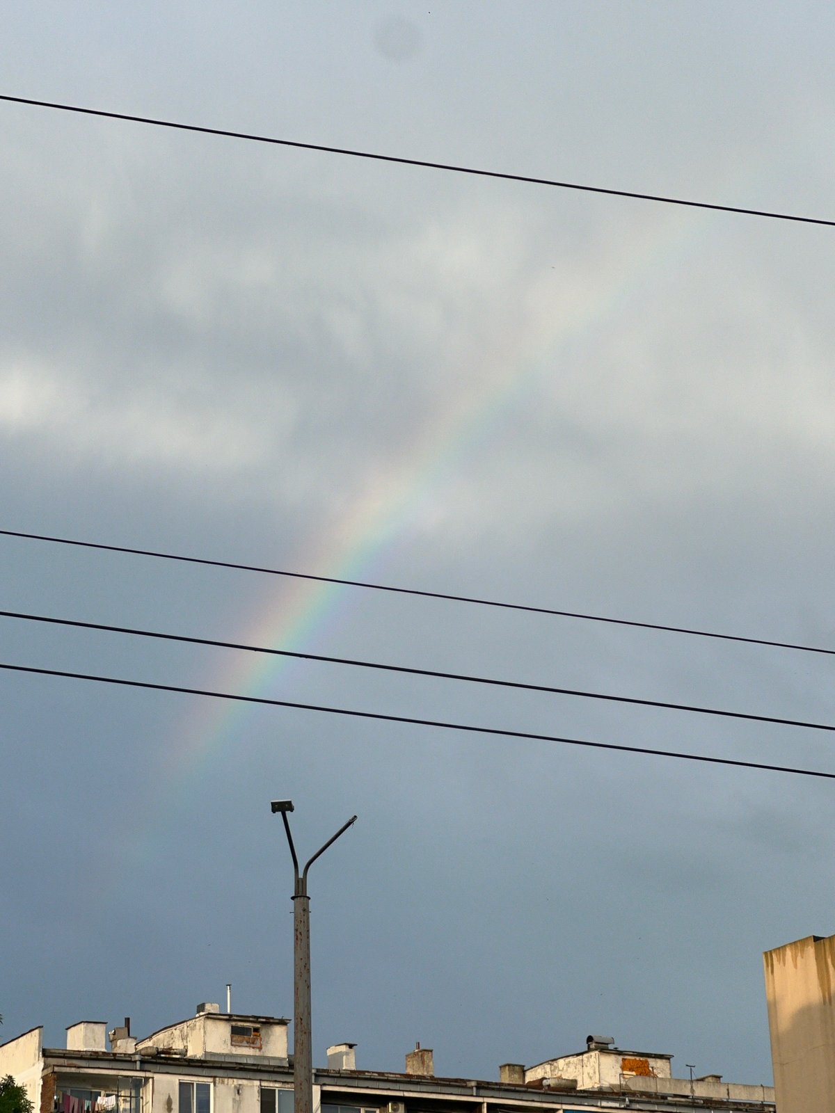 Rainbow appears over Burgas, Bulgaria on May 28th evening