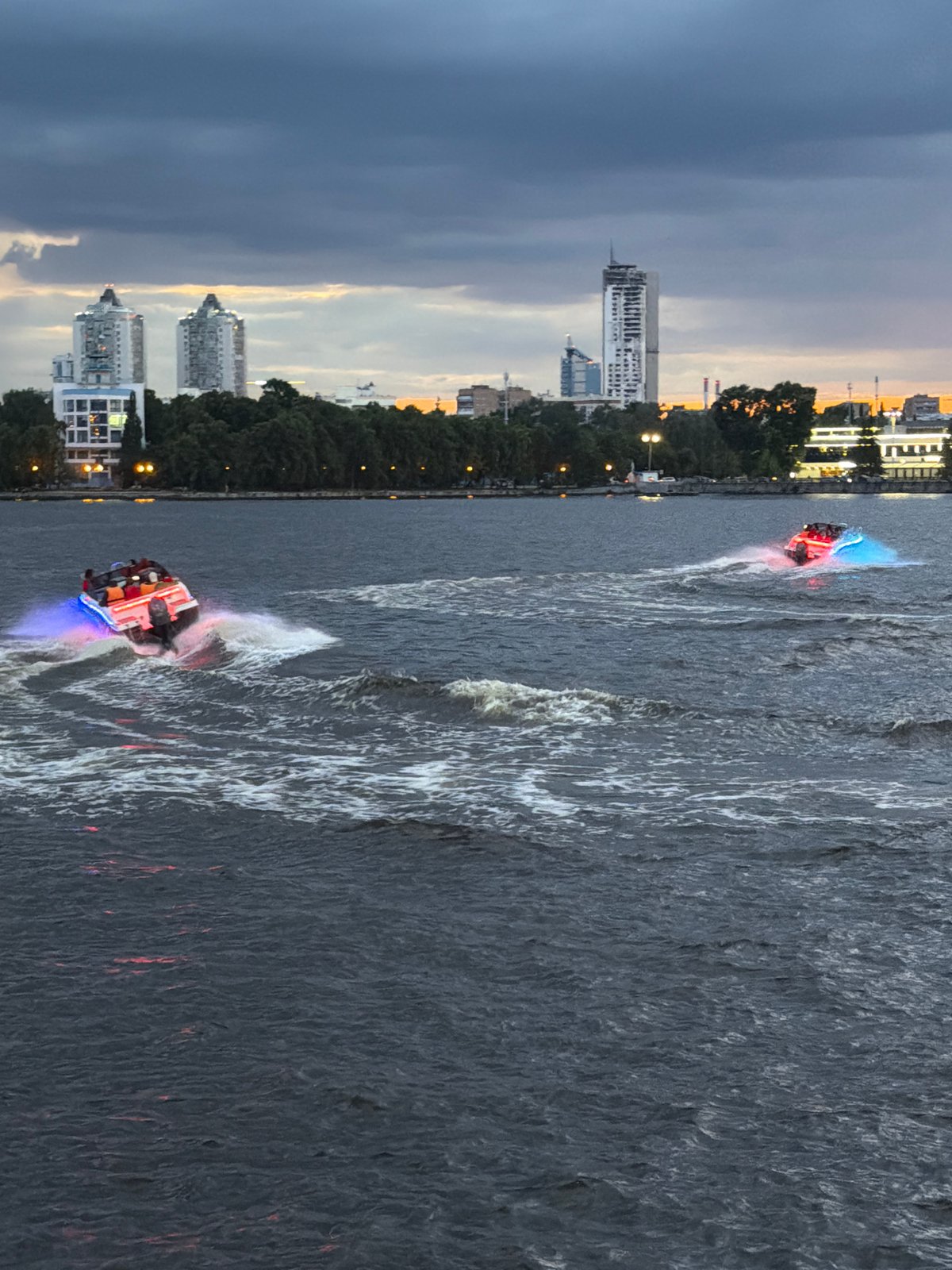 Summer night out along Yekaterinburg's riverfront and city center