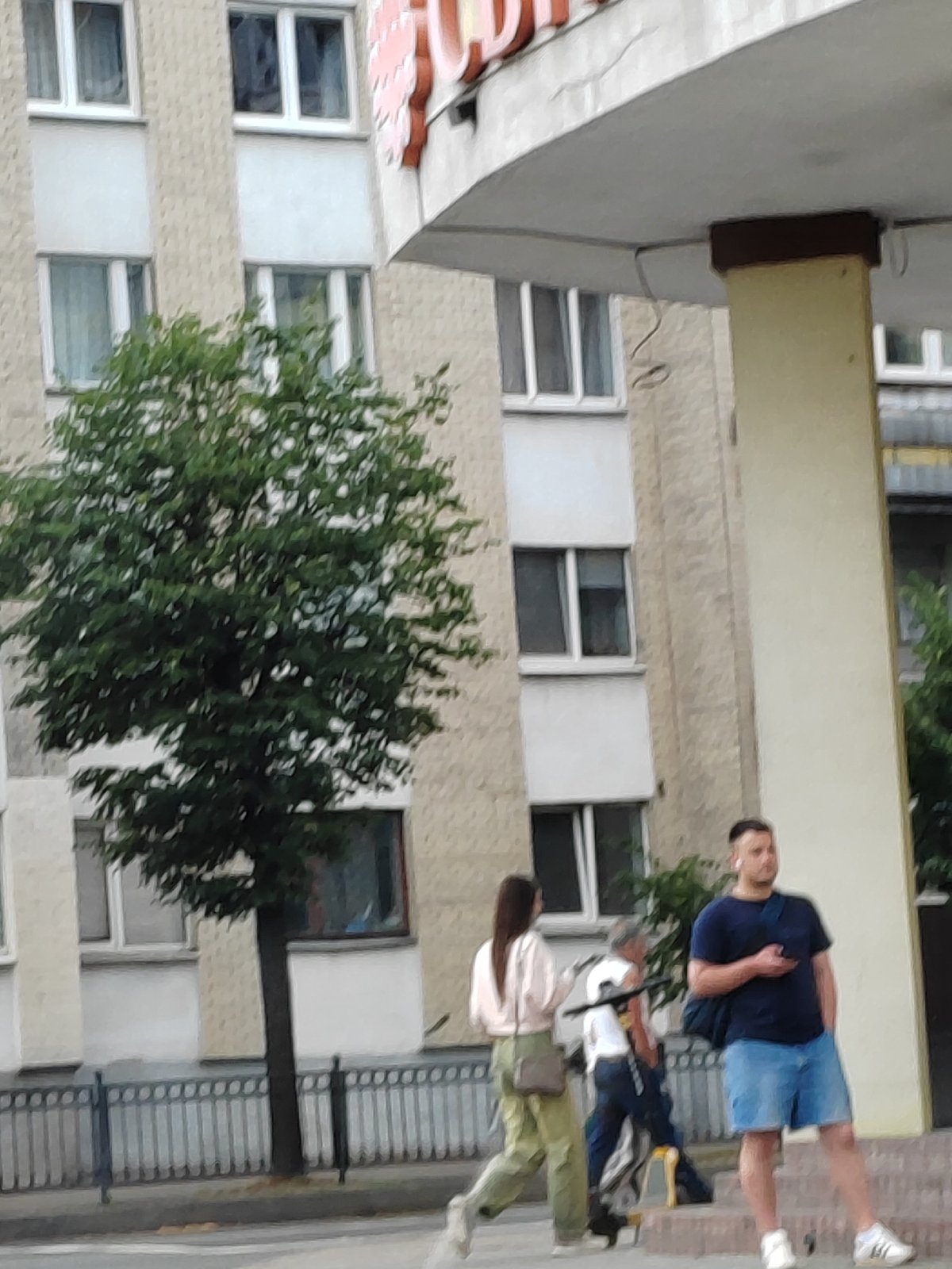 Everyday street life at a Brest, Belarus intersection