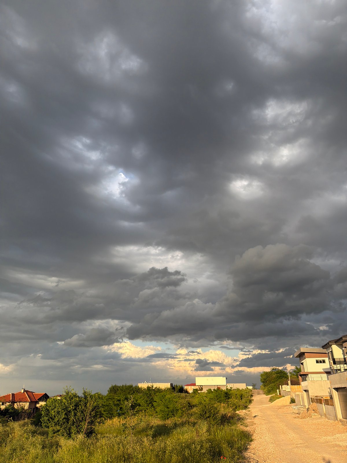 Storm clouds gather over Markovo, Bulgaria Thursday afternoon